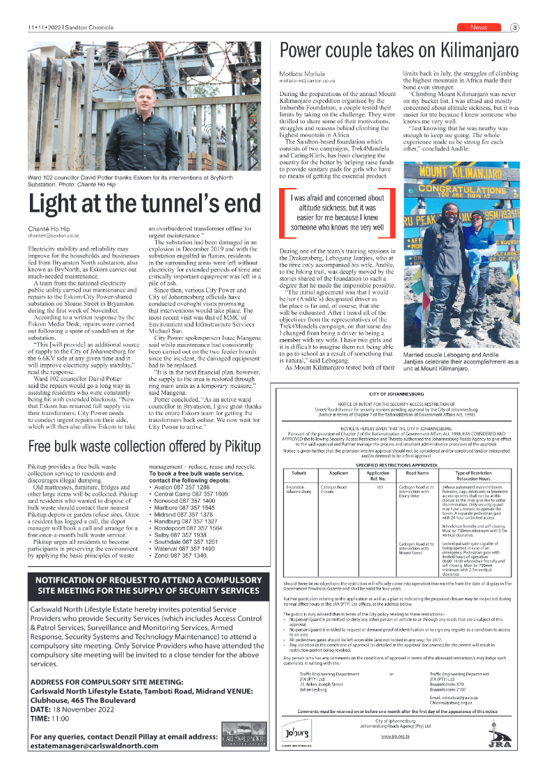 Sandton Chronicle Nov 11 2022 page 3