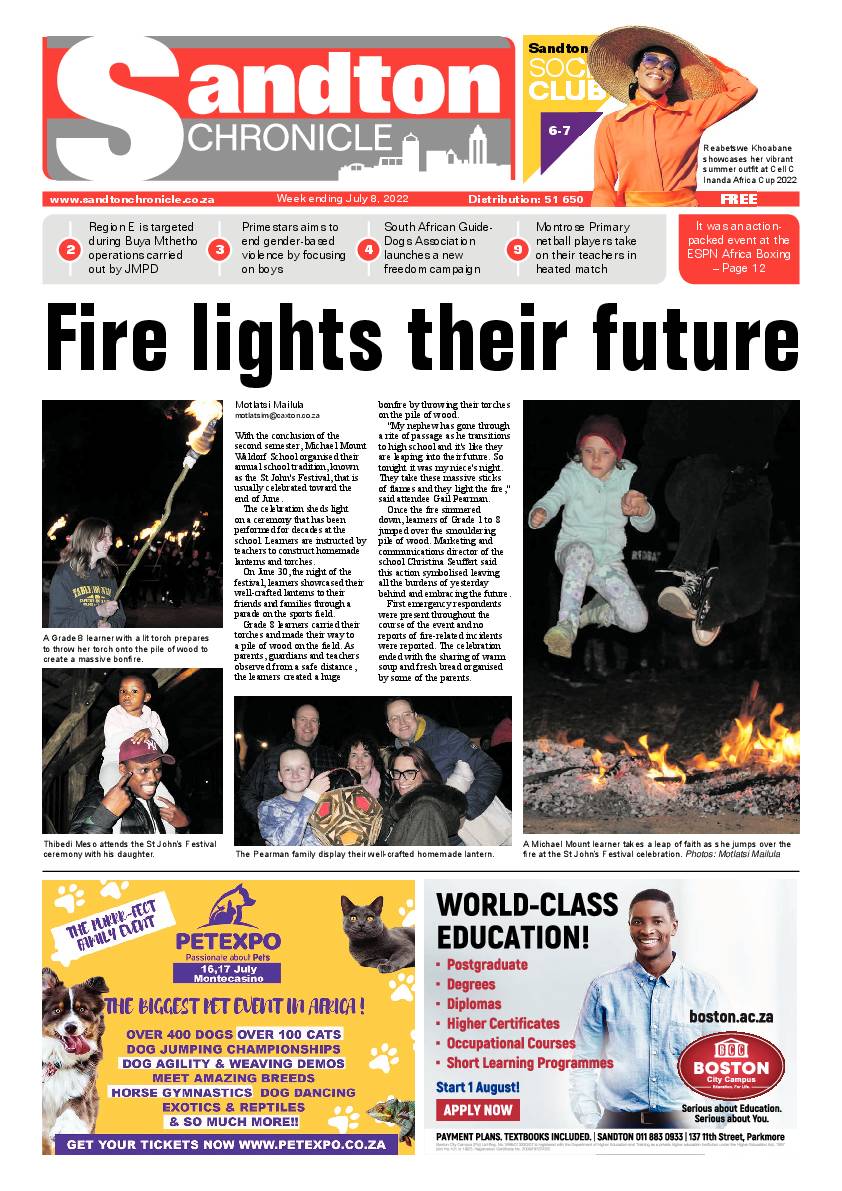 Sandton Chronicle 8 July 2022 page 1
