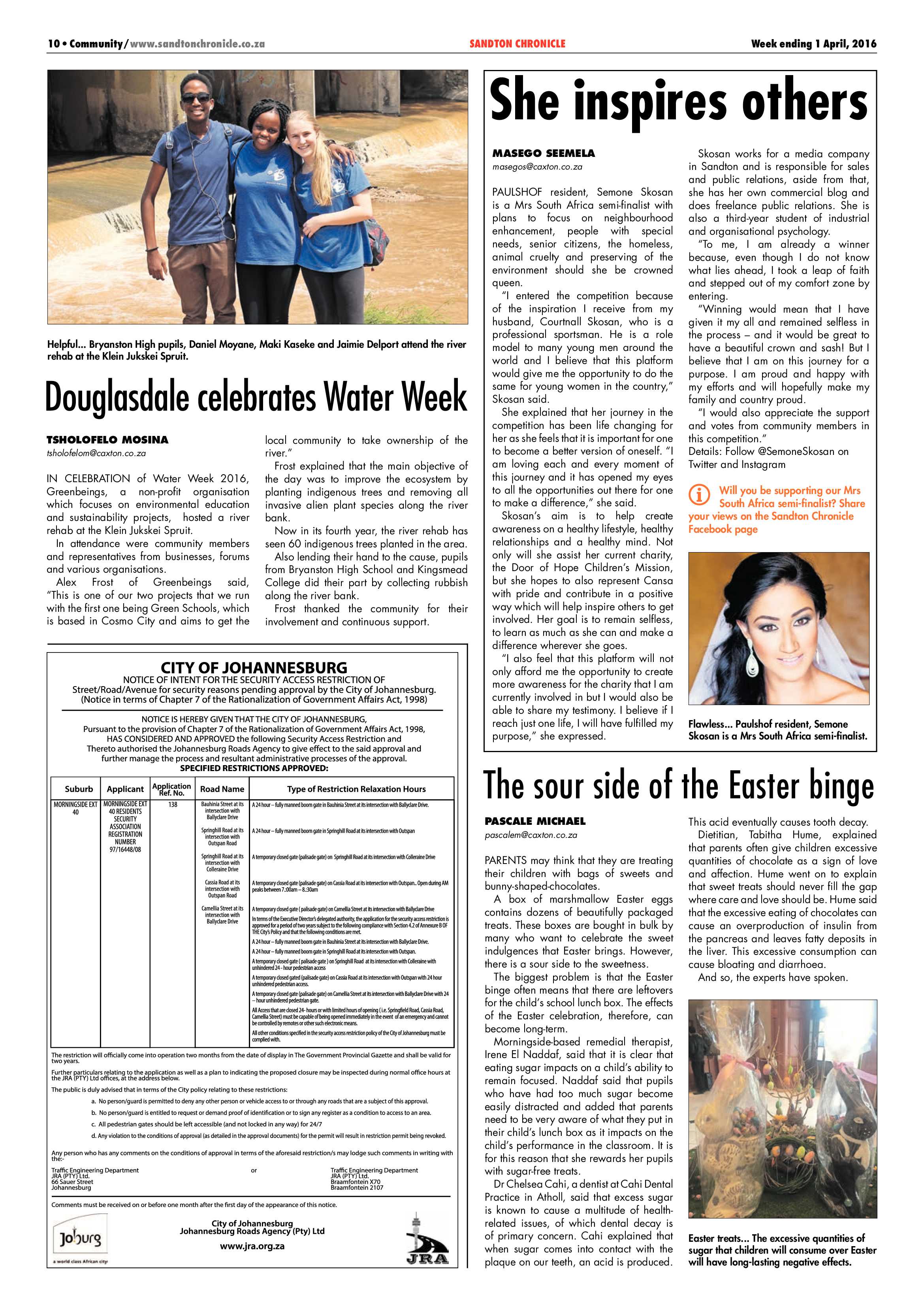 Sandton Chronicle 01 April 2016 page 10