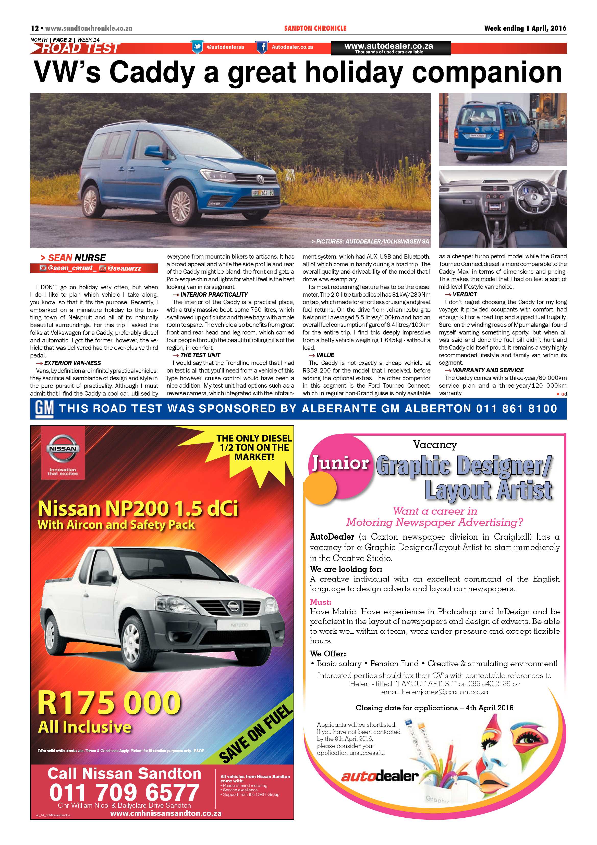 Sandton Chronicle 01 April 2016 page 12