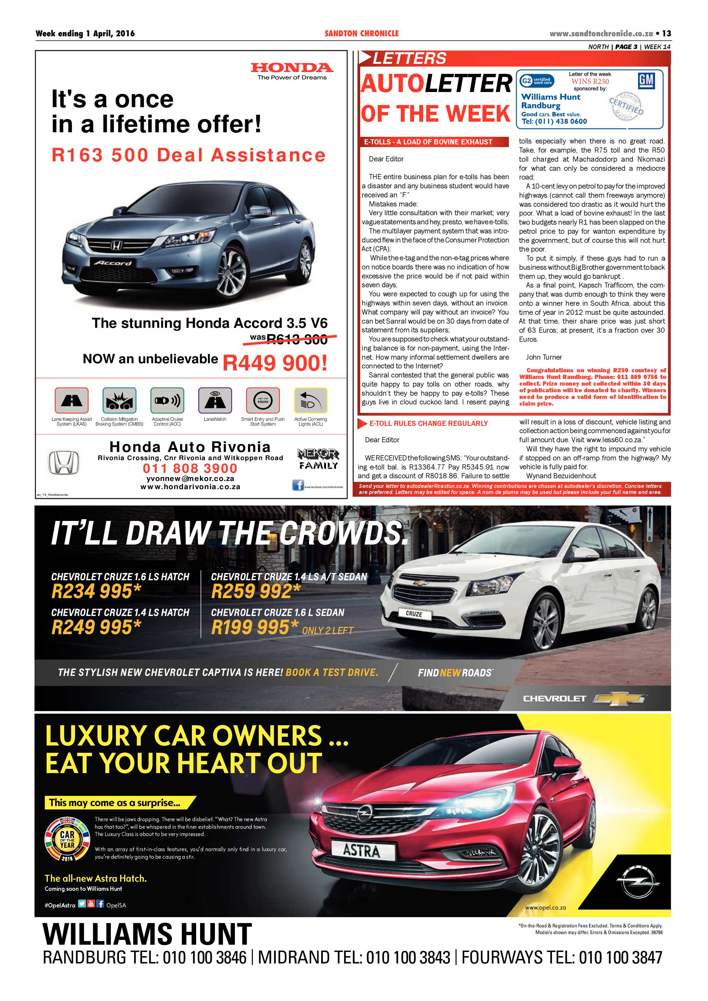 Sandton Chronicle 01 April 2016 page 13