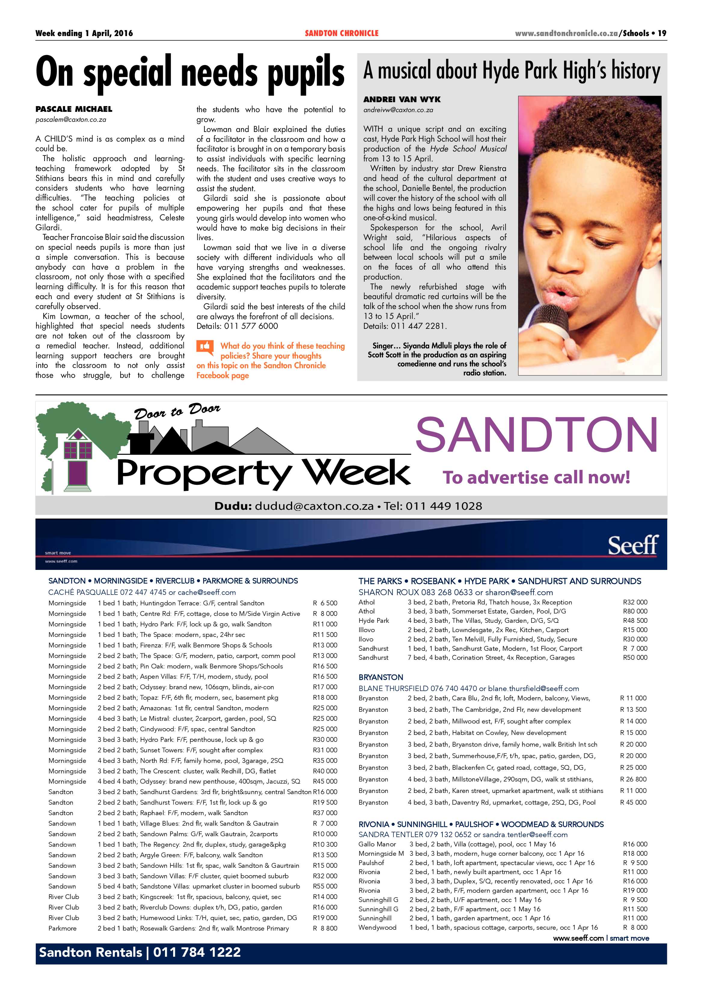 Sandton Chronicle 01 April 2016 page 19