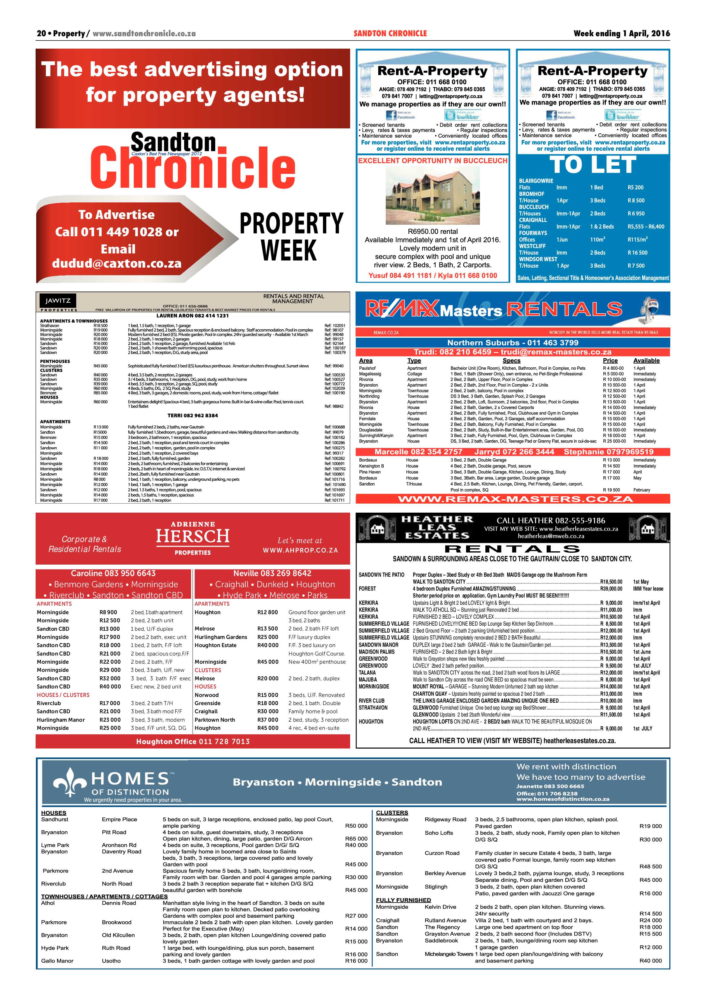 Sandton Chronicle 01 April 2016 page 20
