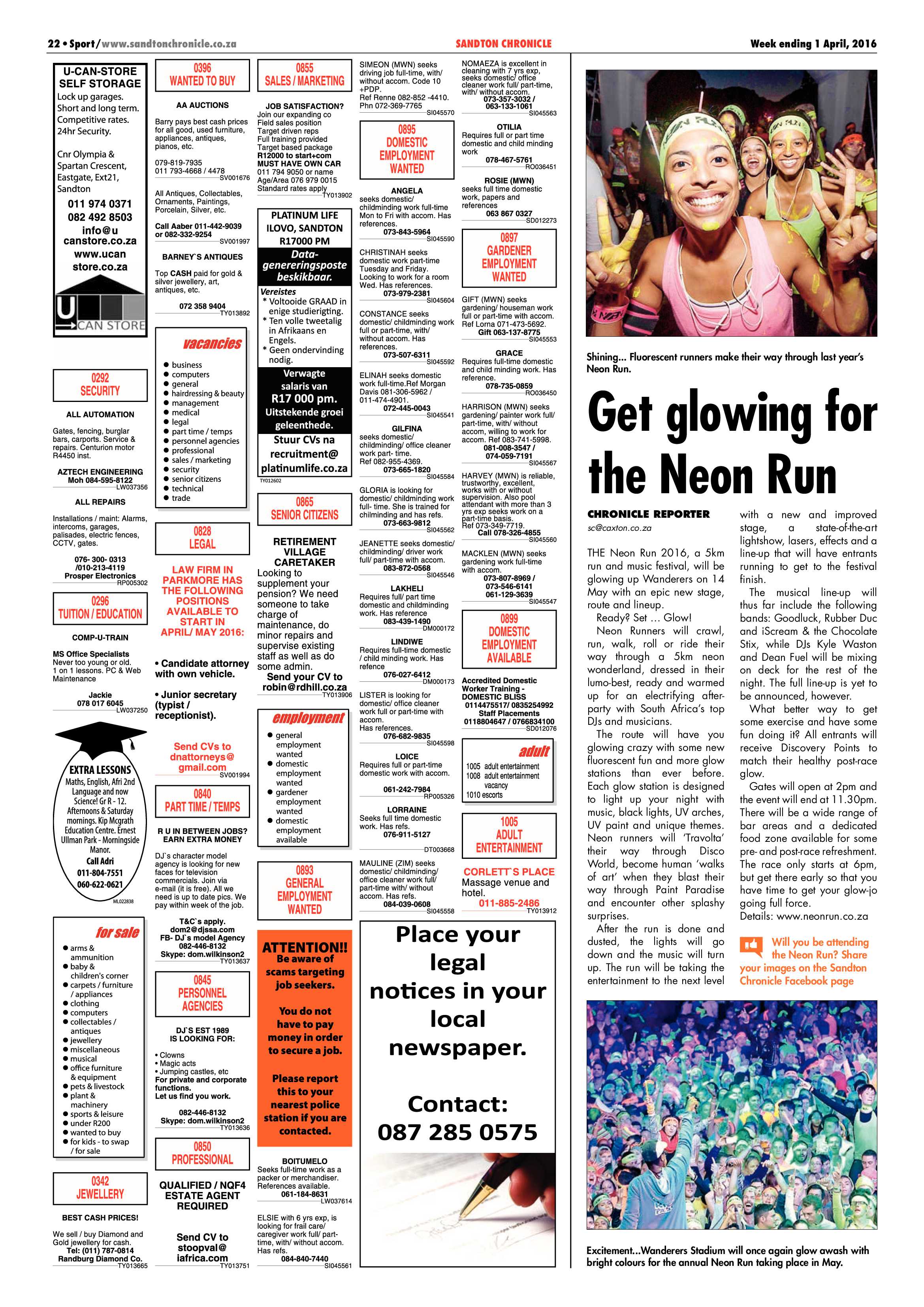 Sandton Chronicle 01 April 2016 page 22