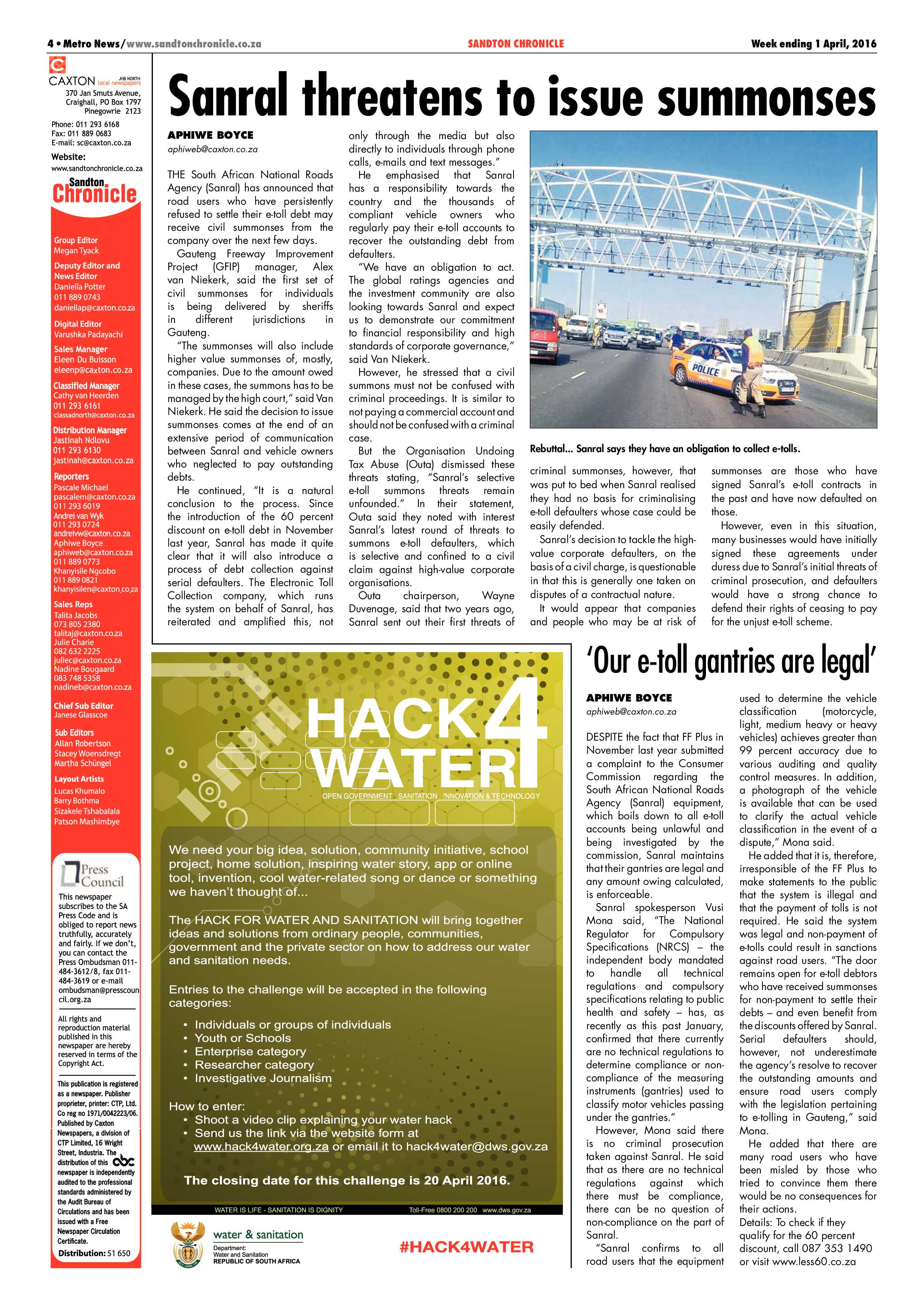 Sandton Chronicle 01 April 2016 page 4