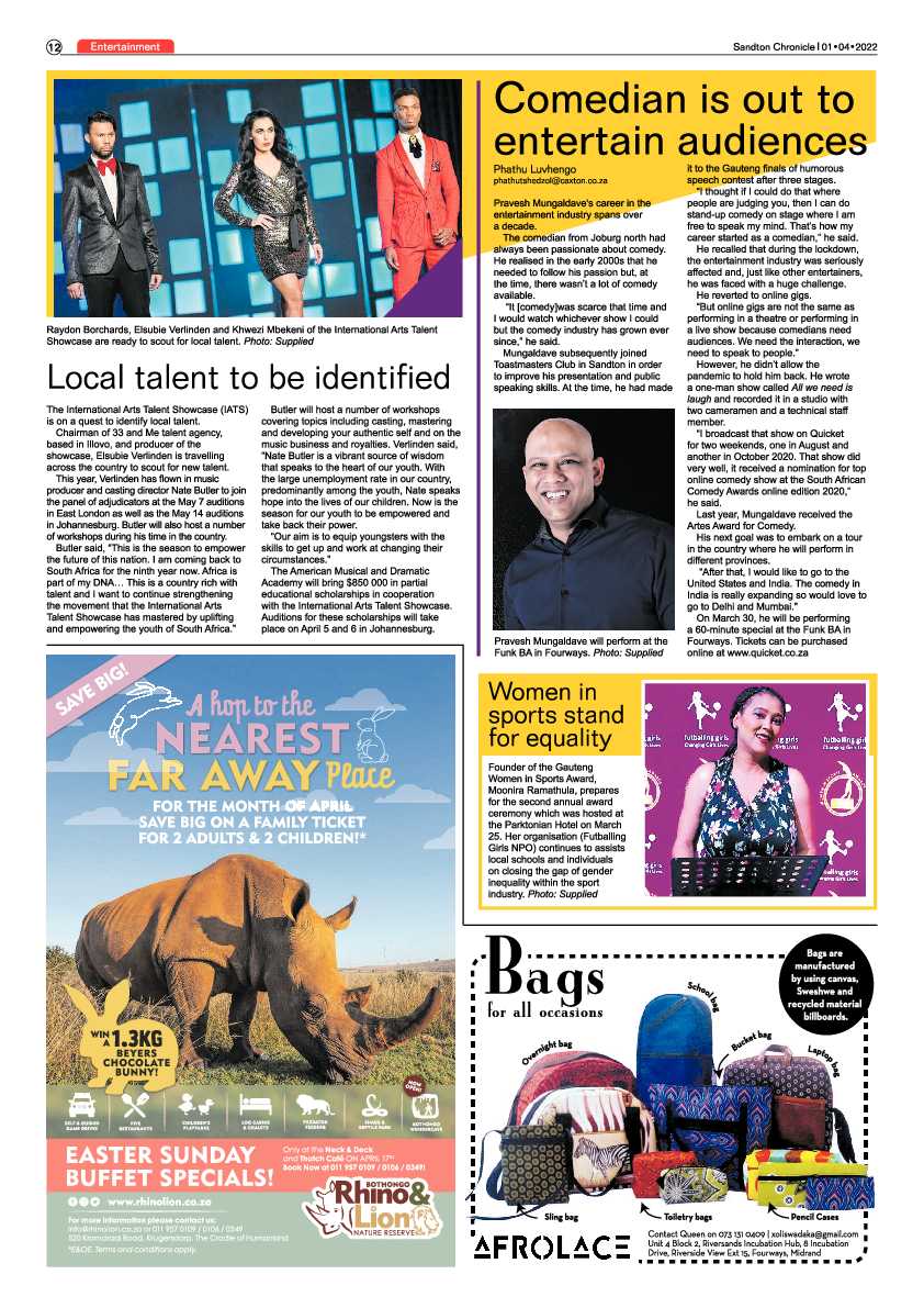 Sandton Chronicle 01 April 2022 page 12