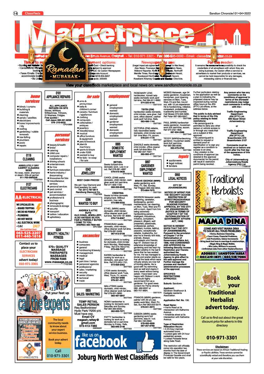 Sandton Chronicle 01 April 2022 page 14