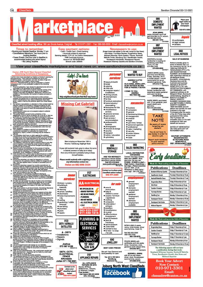 Sandton Chronicle 03 December 2021 page 14