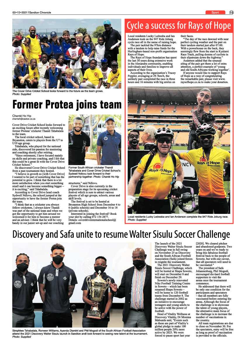 Sandton Chronicle 03 December 2021 page 15
