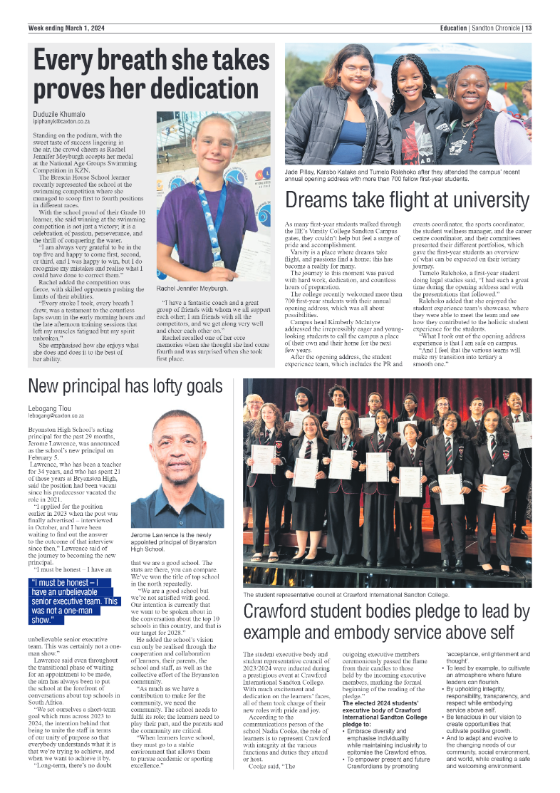 Sandton Chronicle 01 March 2024 page 13