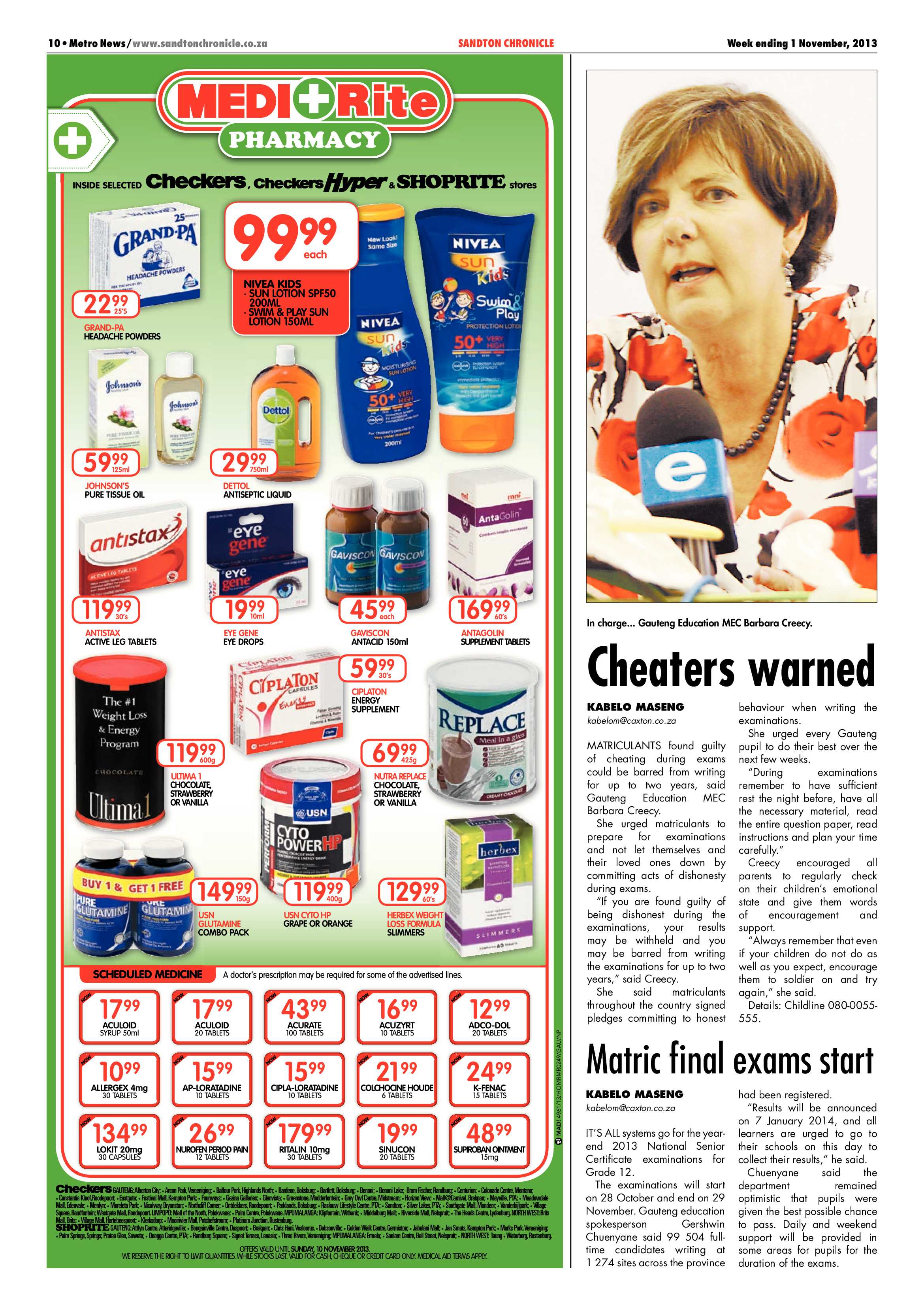 Sandton Chronicle 01 November 2013 page 10