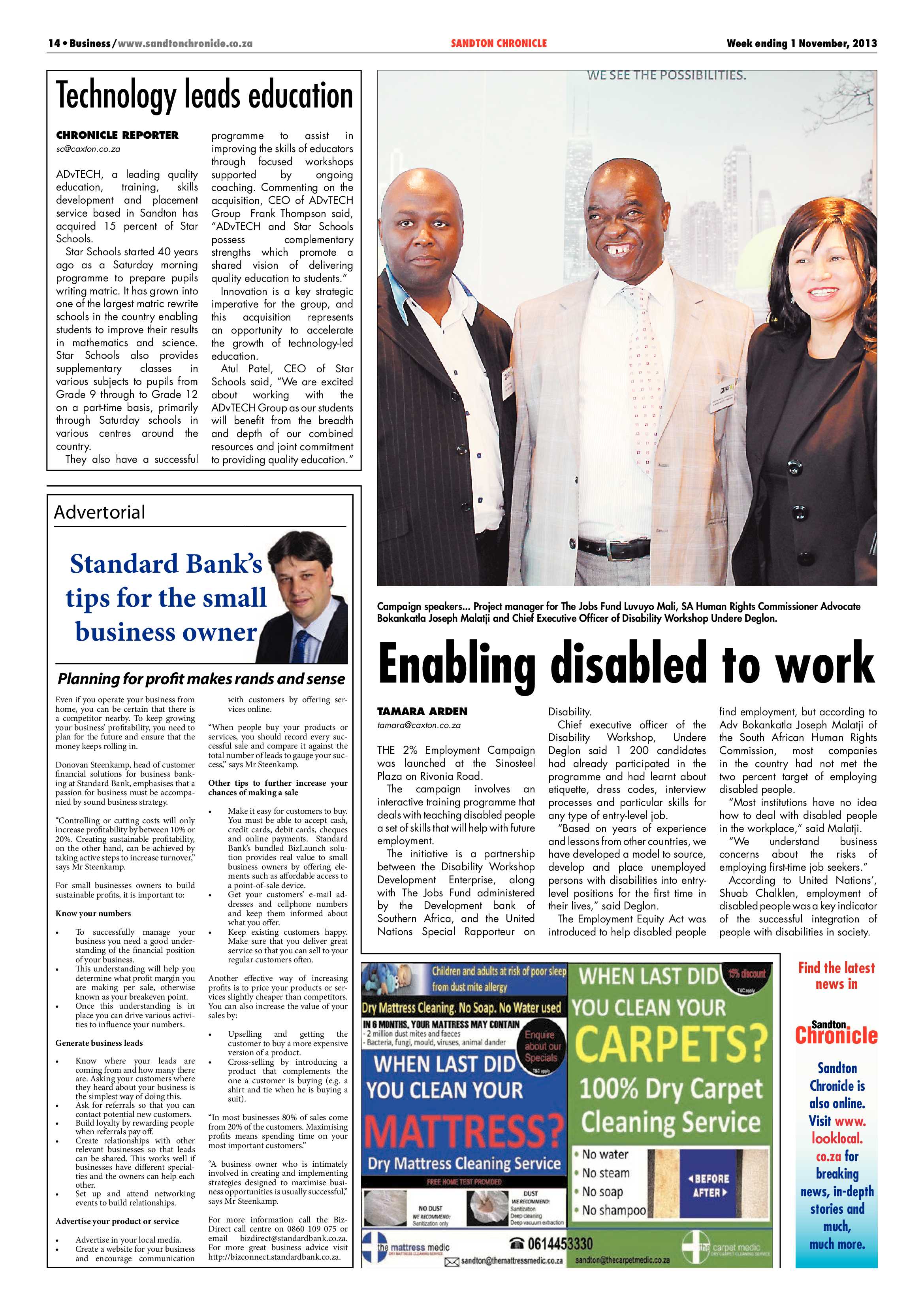 Sandton Chronicle 01 November 2013 page 14