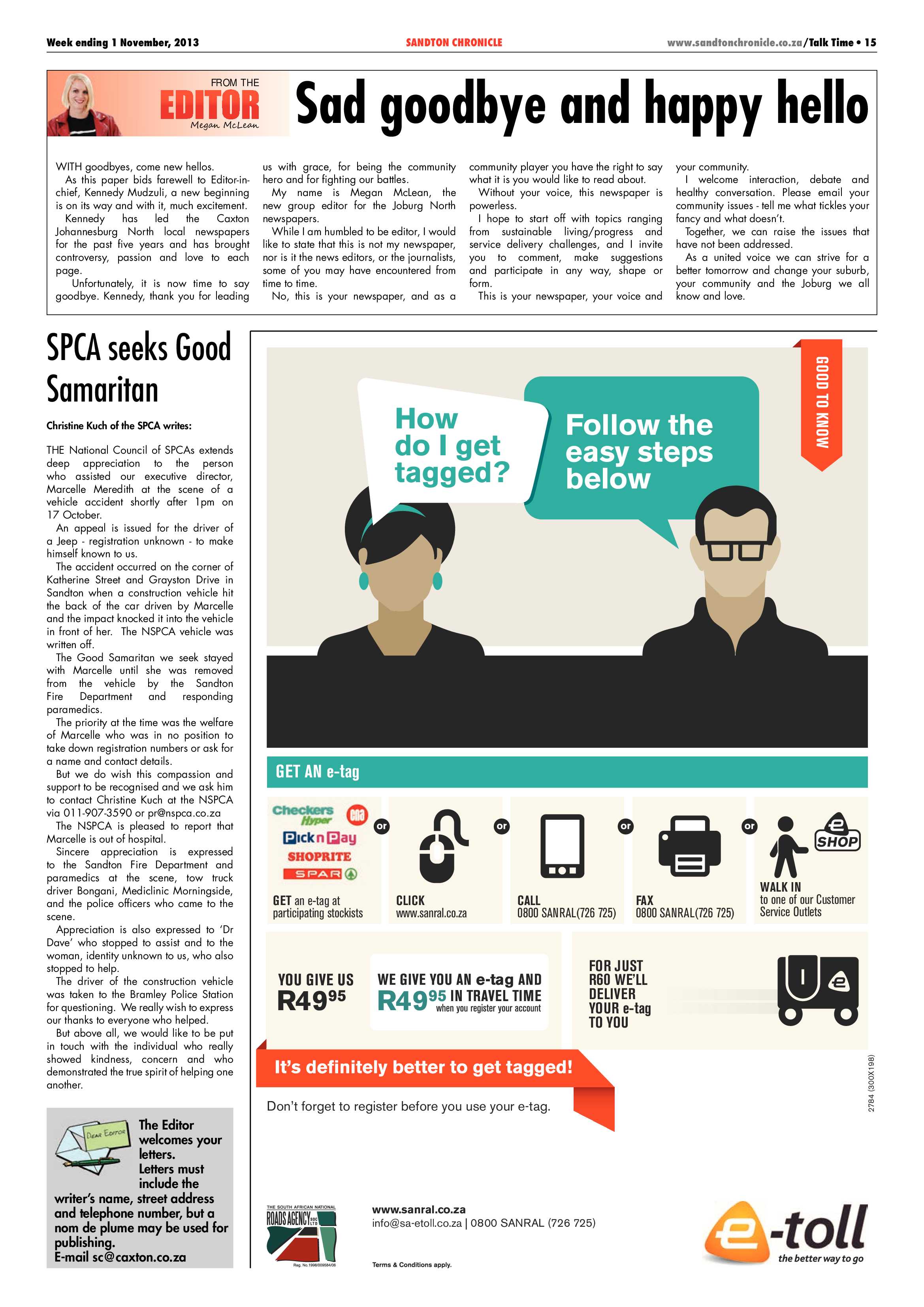 Sandton Chronicle 01 November 2013 page 15