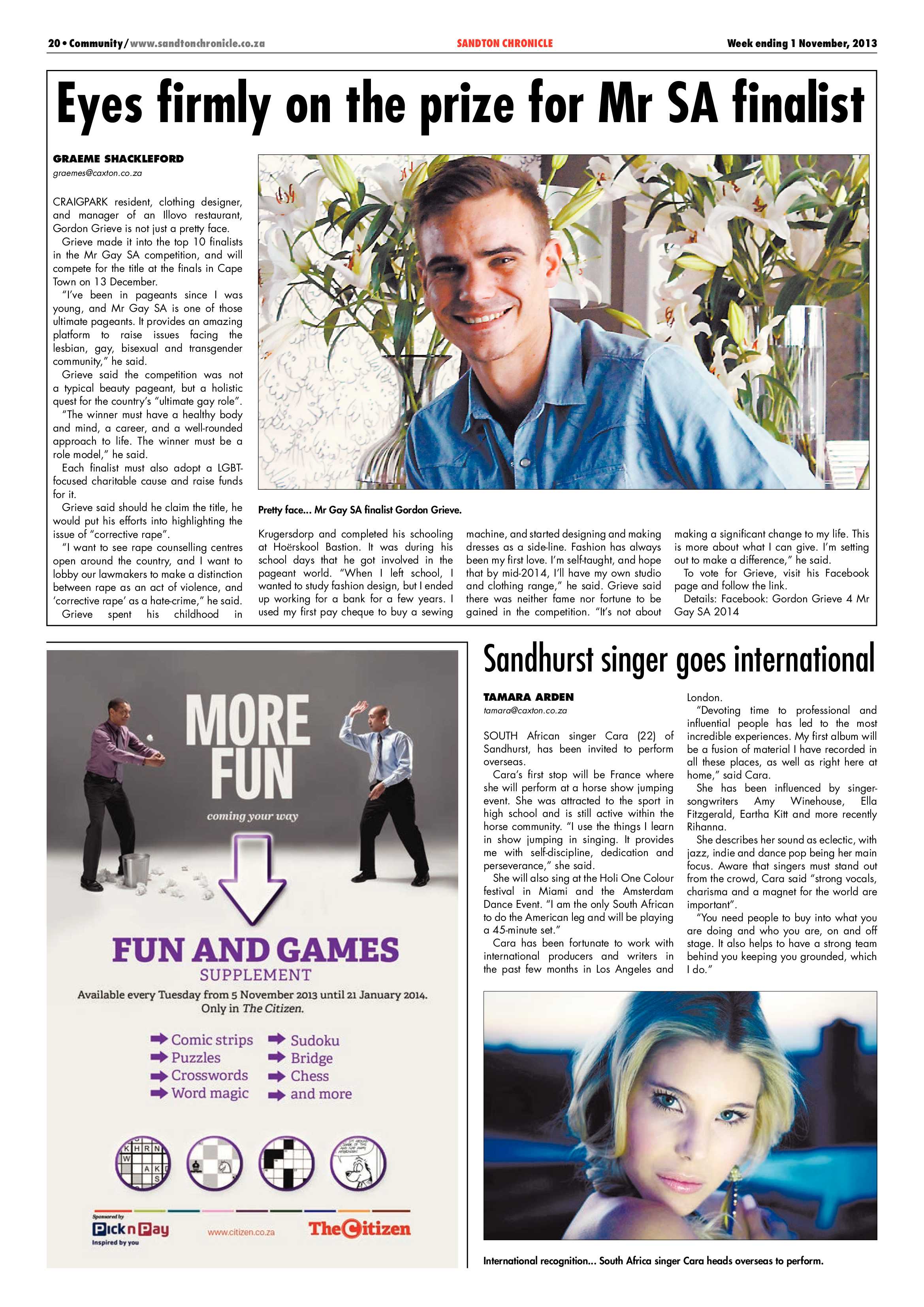 Sandton Chronicle 01 November 2013 page 20