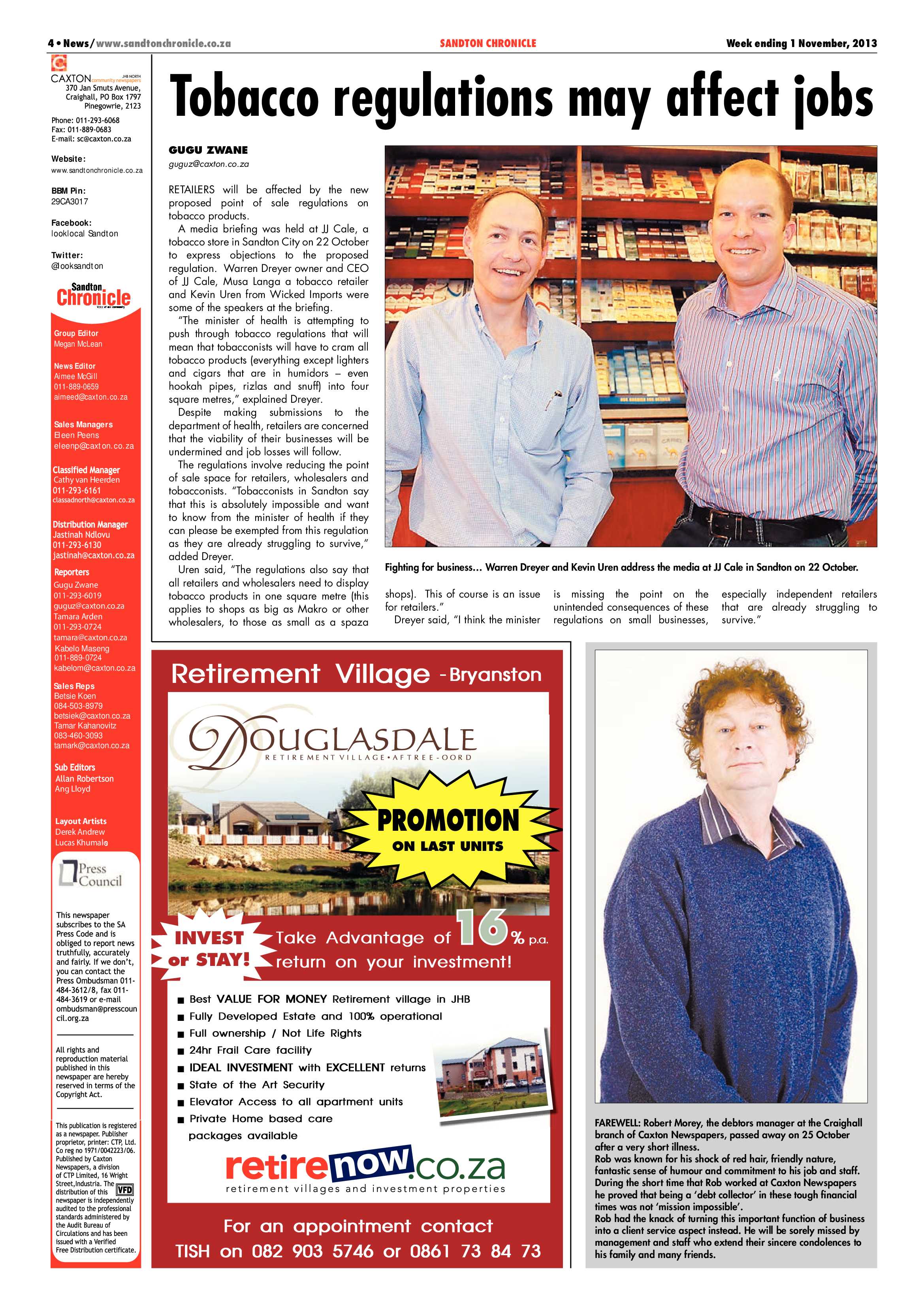 Sandton Chronicle 01 November 2013 page 4