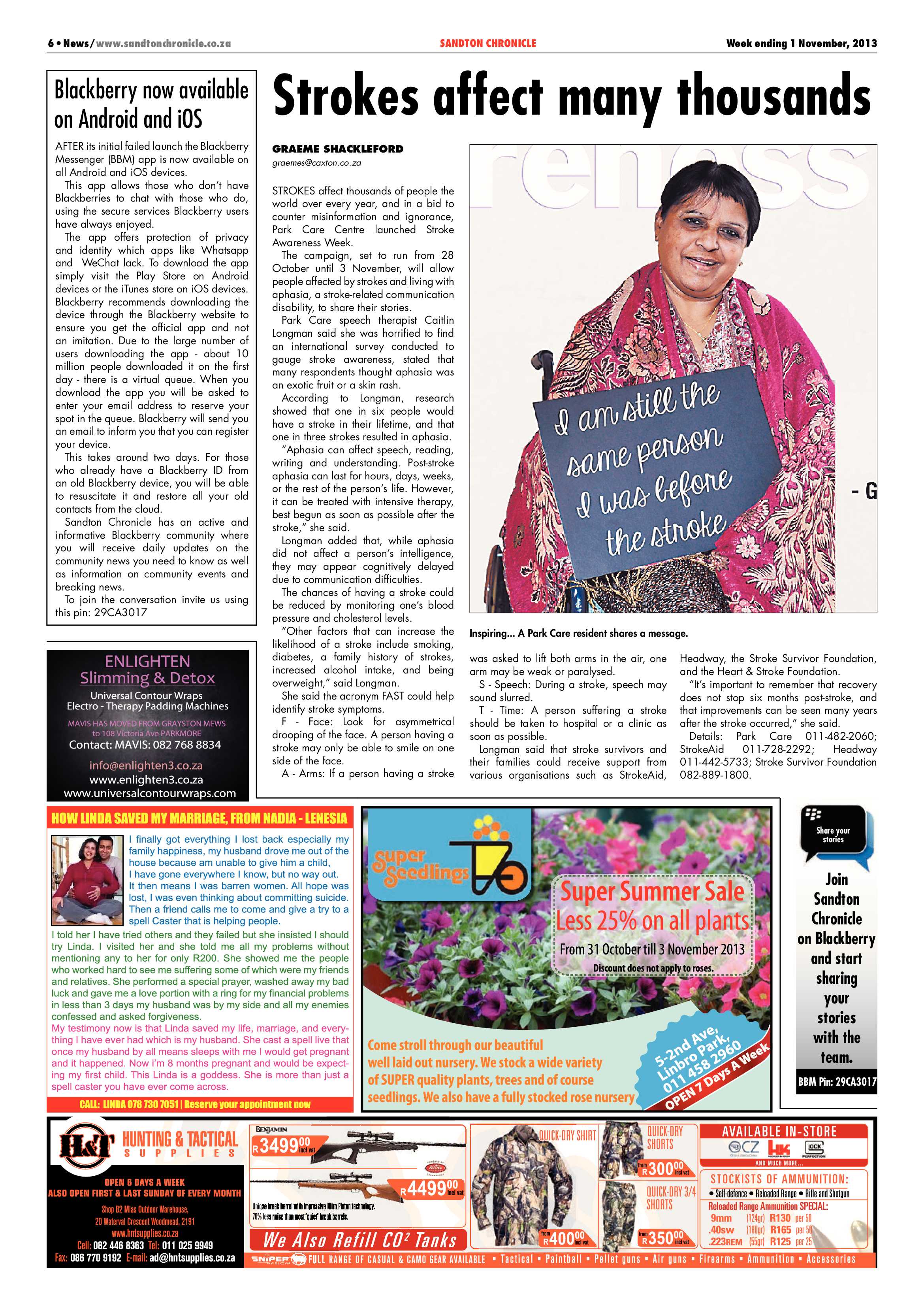 Sandton Chronicle 01 November 2013 page 6