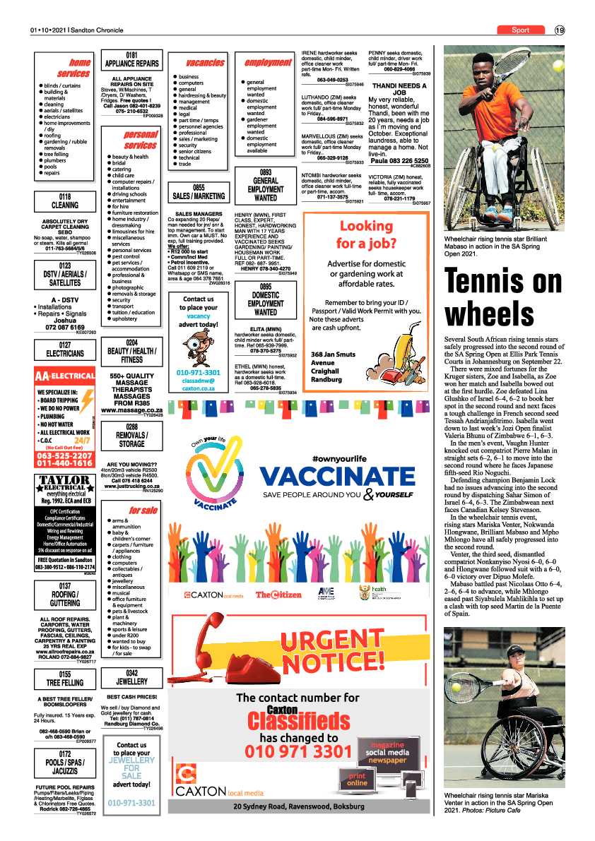 Sandton Chronicle 01 October 2021 page 19