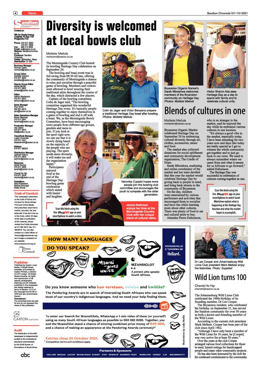 Sandton Chronicle 01 October 2021 page 4