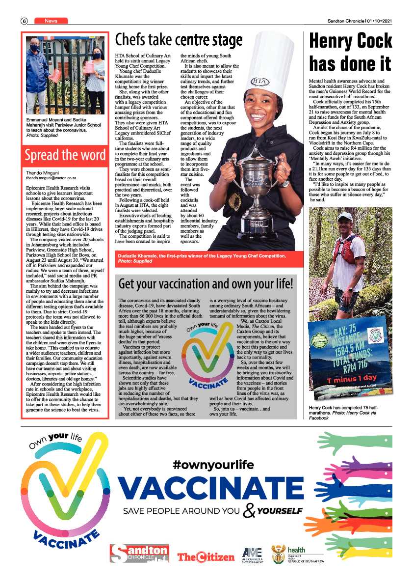 Sandton Chronicle 01 October 2021 page 6