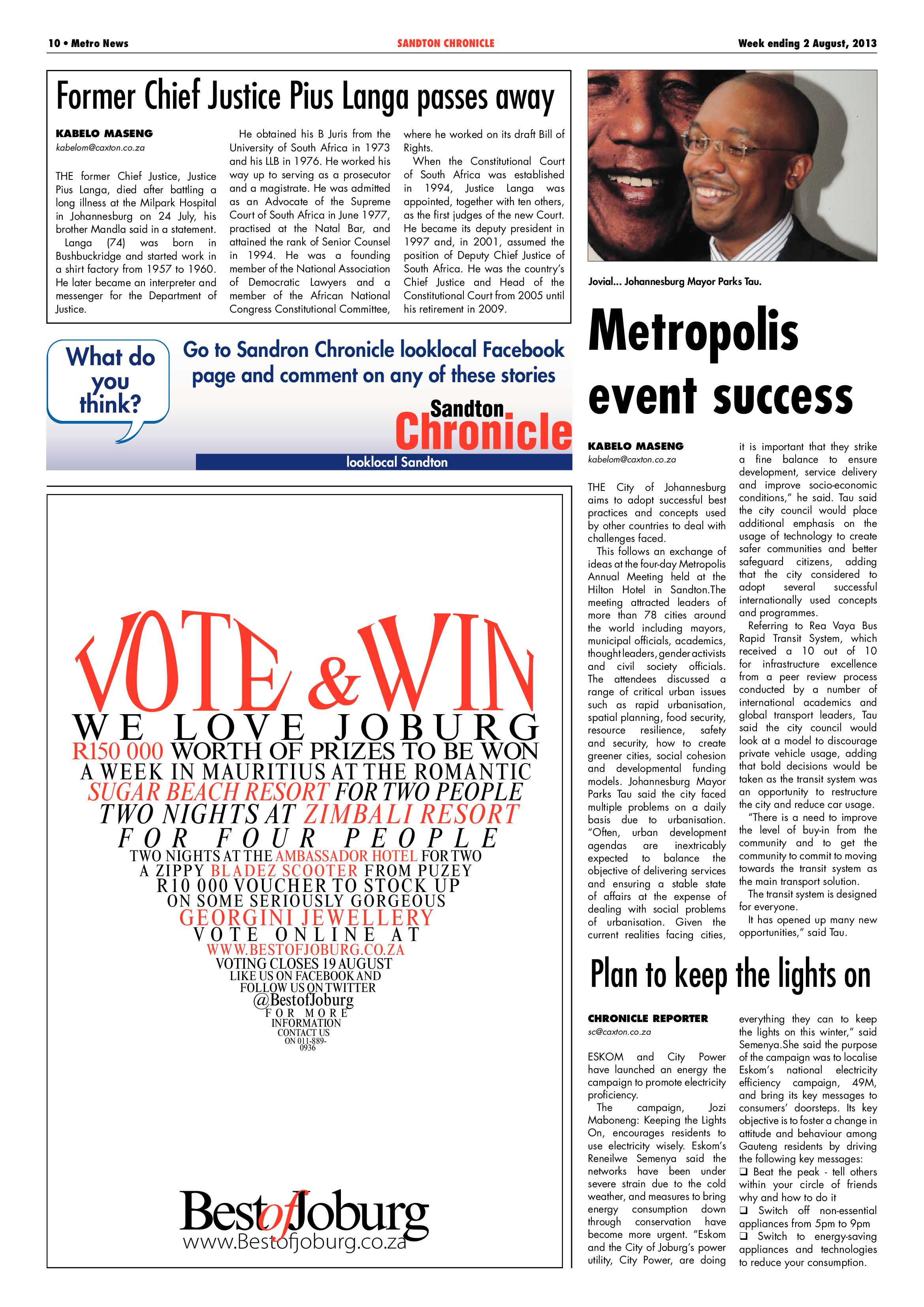 Sandton Chronicle 02 August 2013 page 10