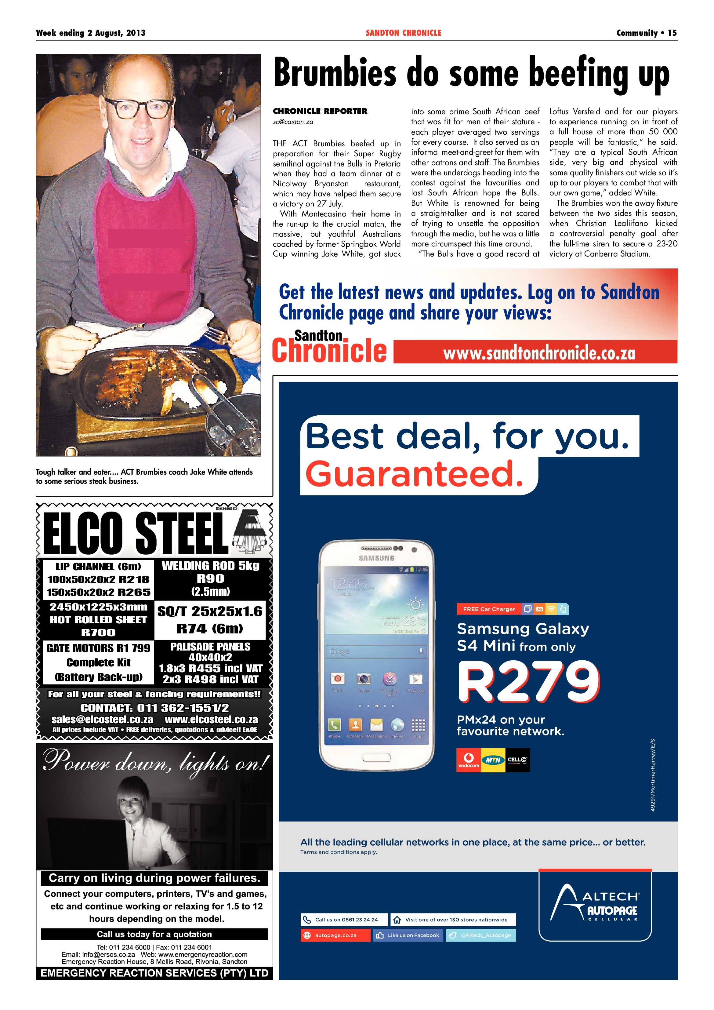 Sandton Chronicle 02 August 2013 page 15