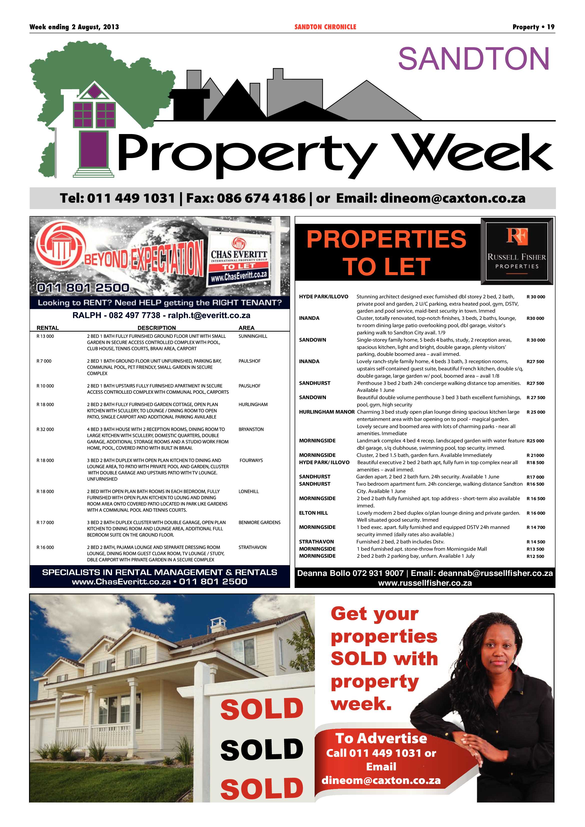 Sandton Chronicle 02 August 2013 page 19
