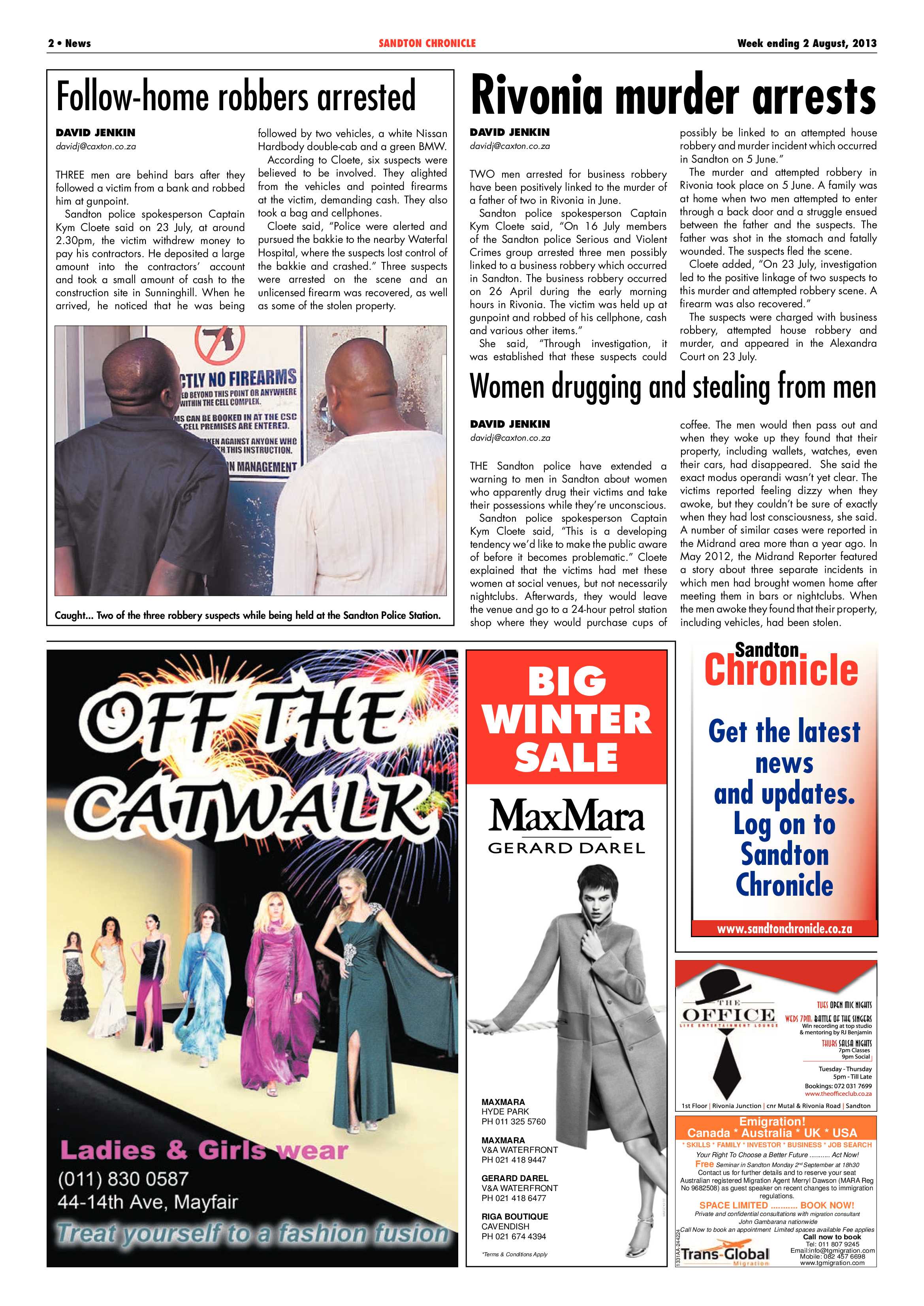 Sandton Chronicle 02 August 2013 page 2