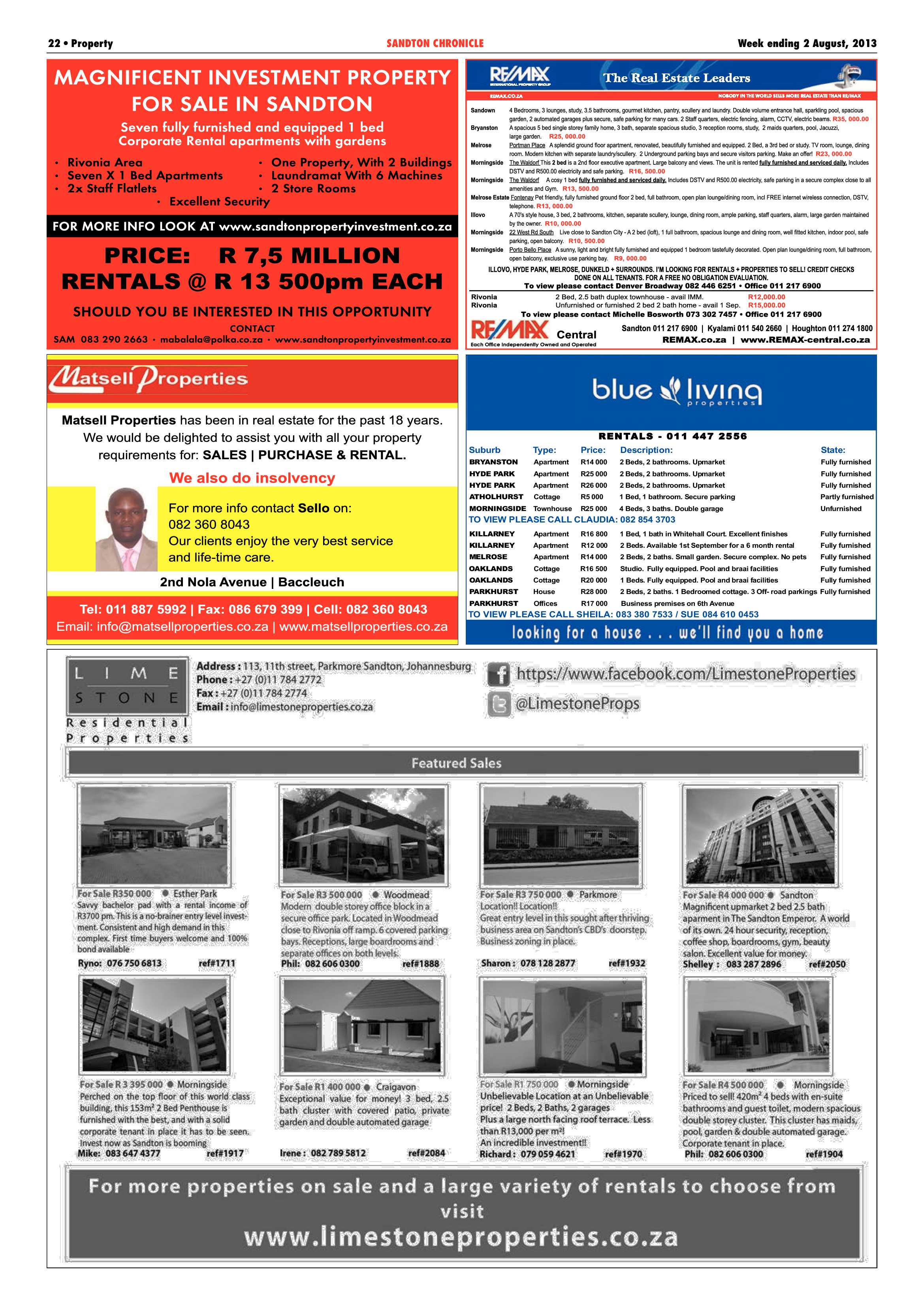 Sandton Chronicle 02 August 2013 page 22