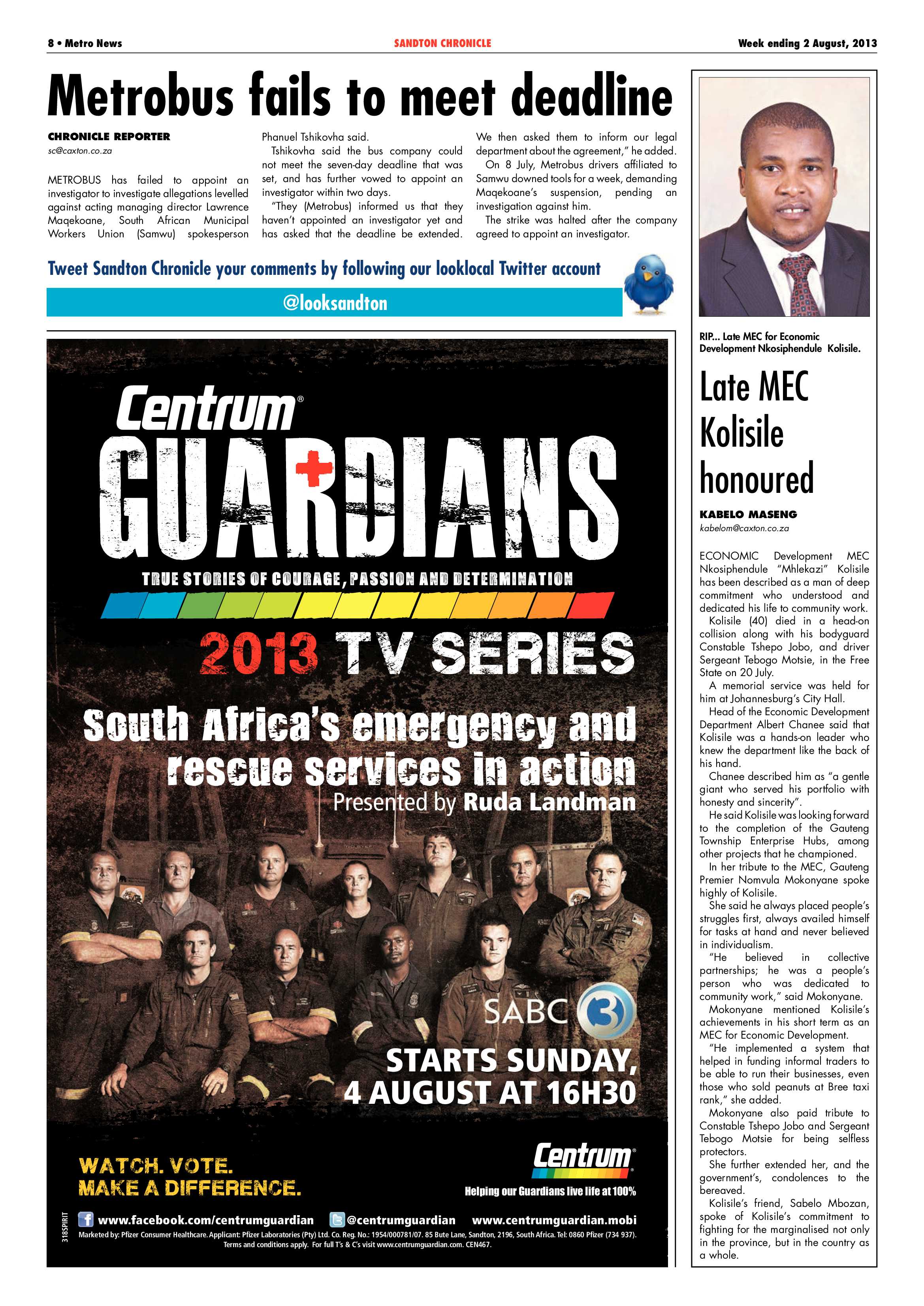 Sandton Chronicle 02 August 2013 page 8