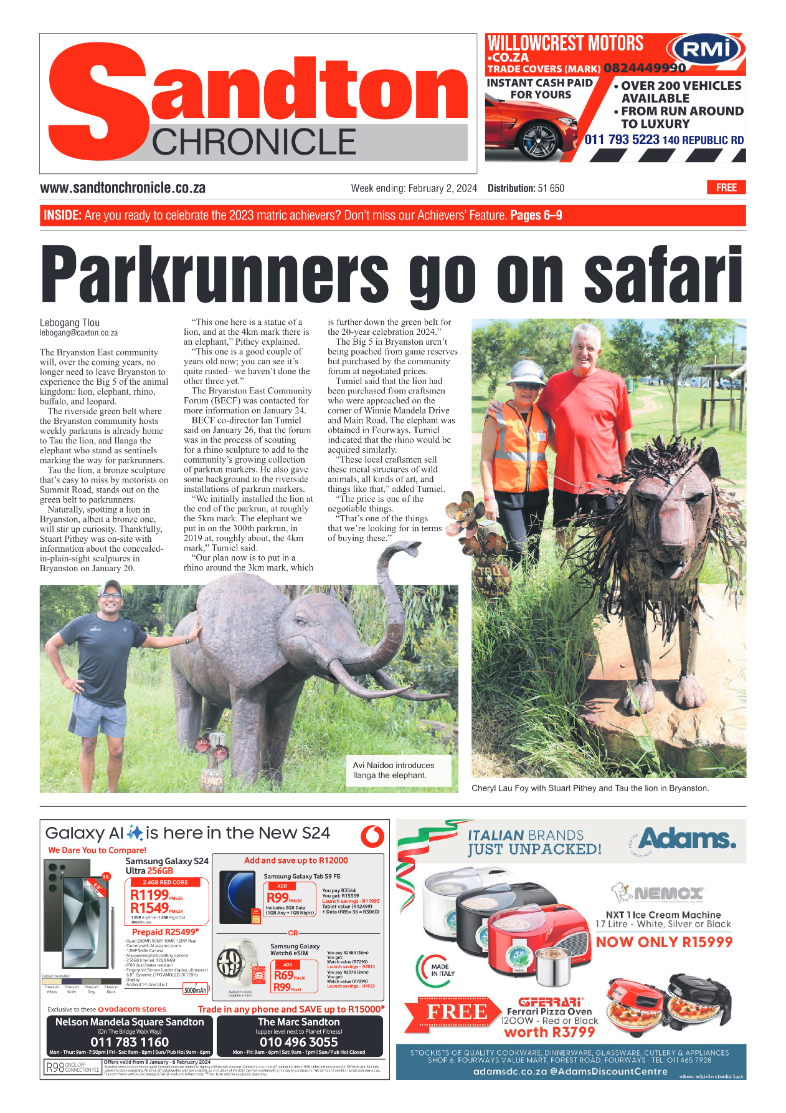 Sandton Chronicle 02 February 2024 page 1