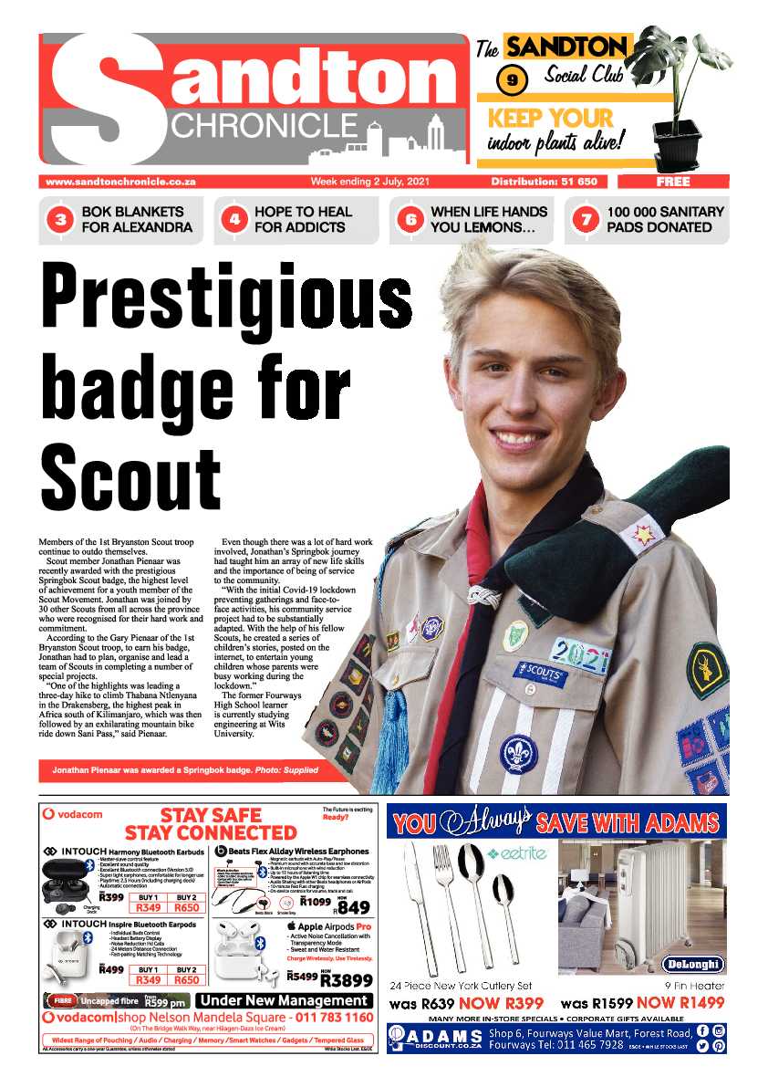 Sandton Chronicle 02 July 2021 page 1
