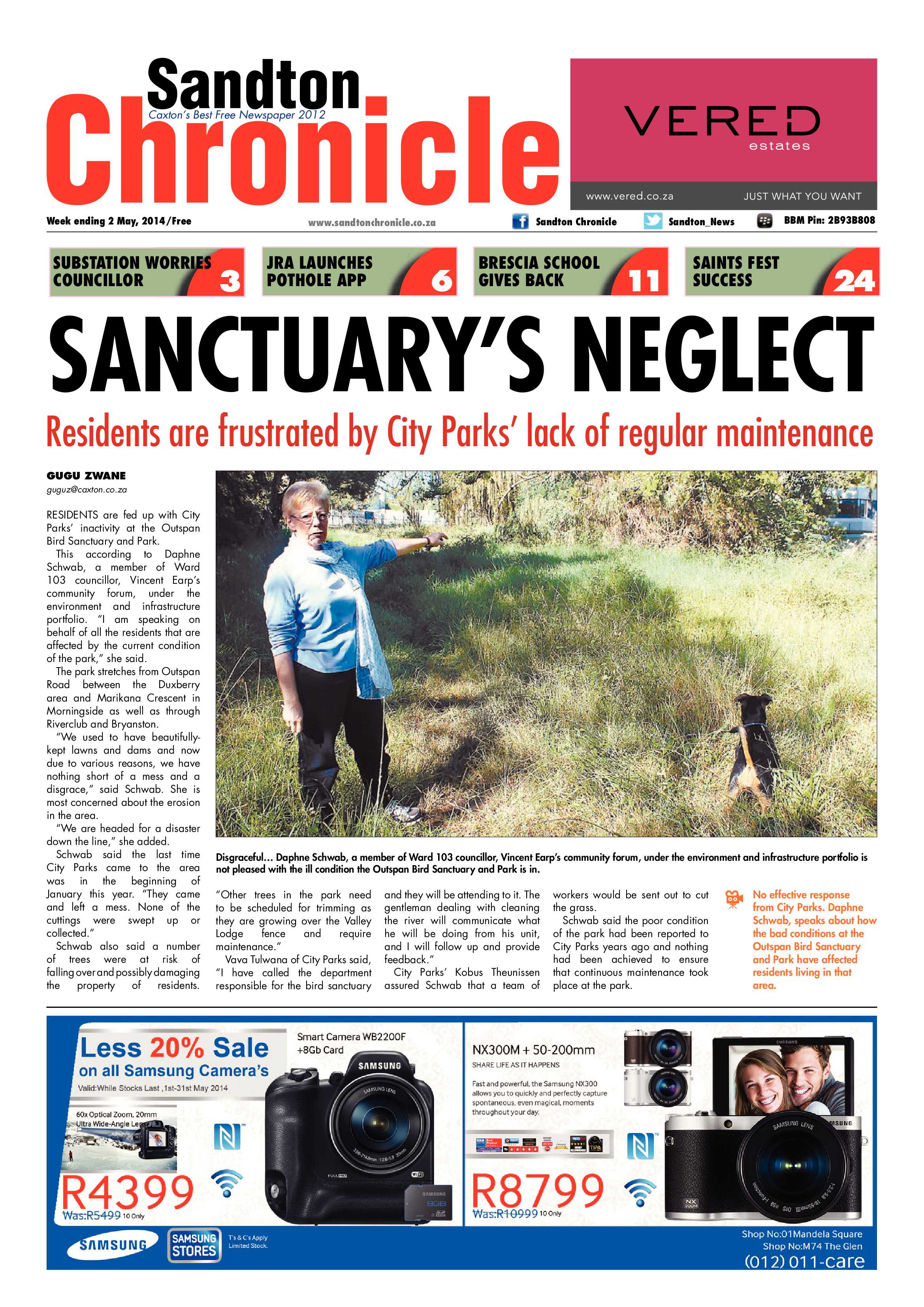 Sandton Chronicle 02 May 2014 page 1