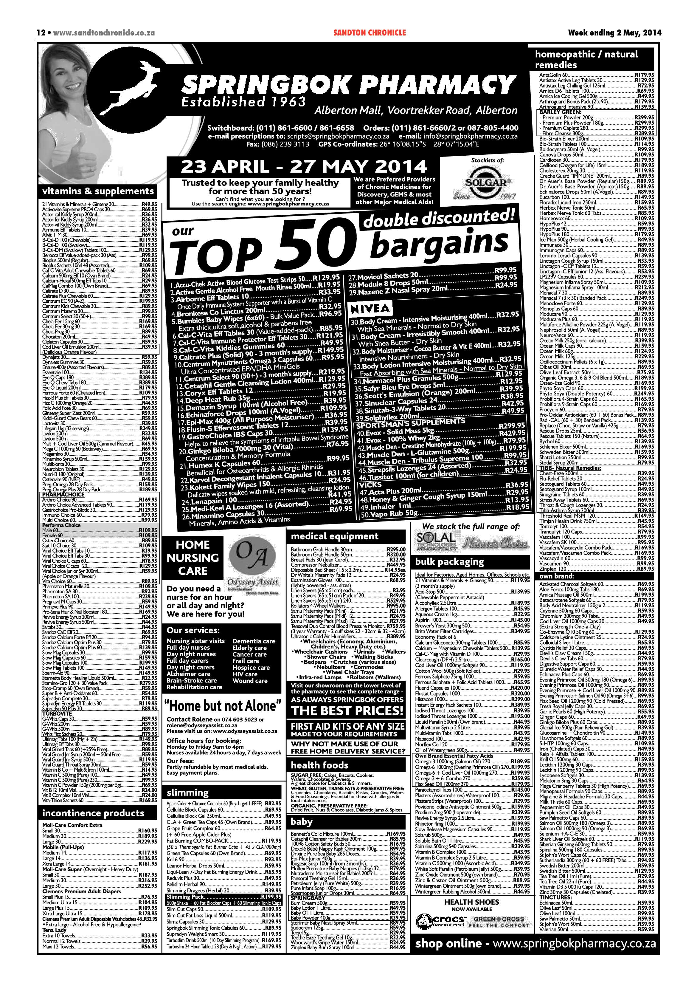 Sandton Chronicle 02 May 2014 page 12