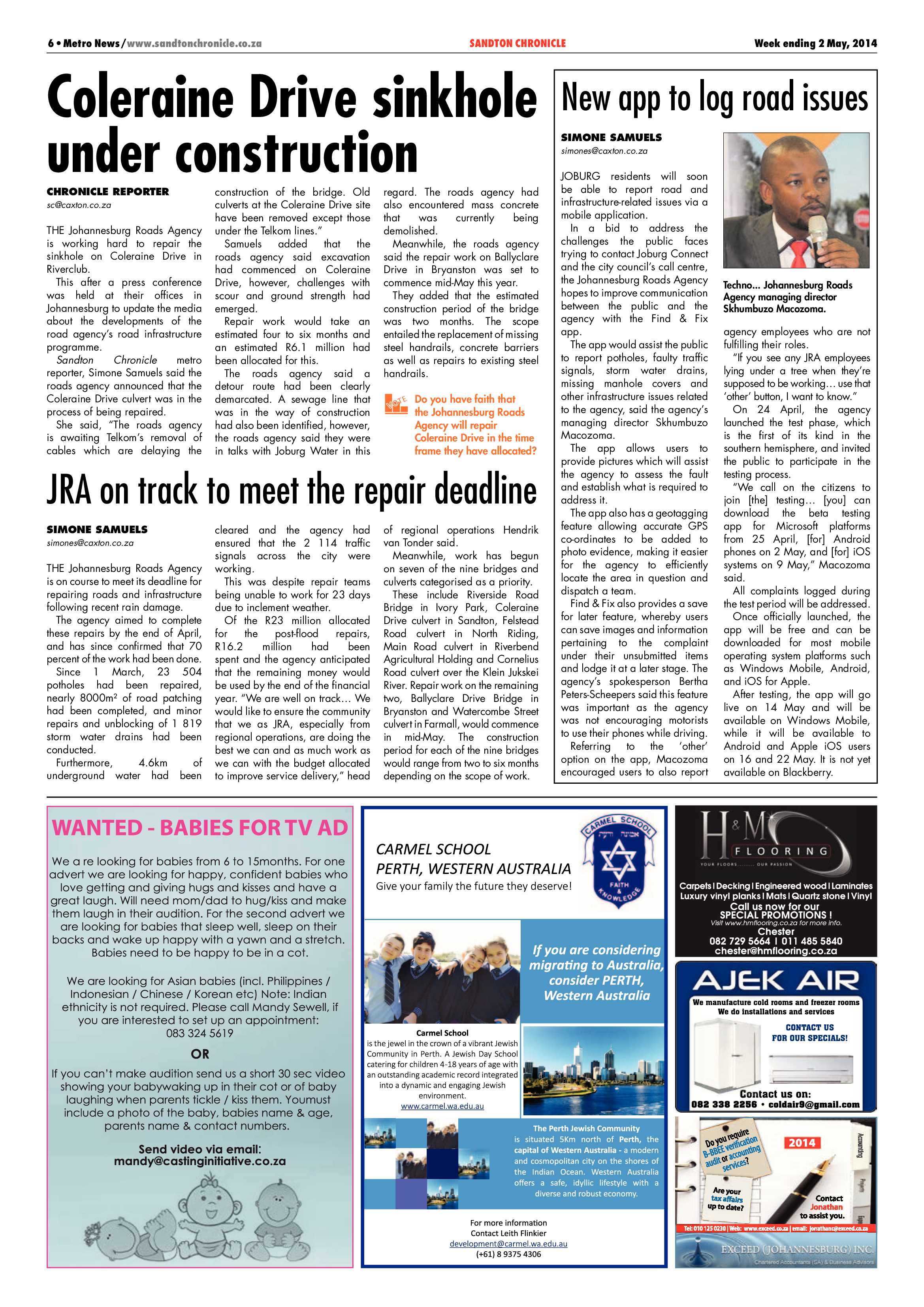 Sandton Chronicle 02 May 2014 page 6