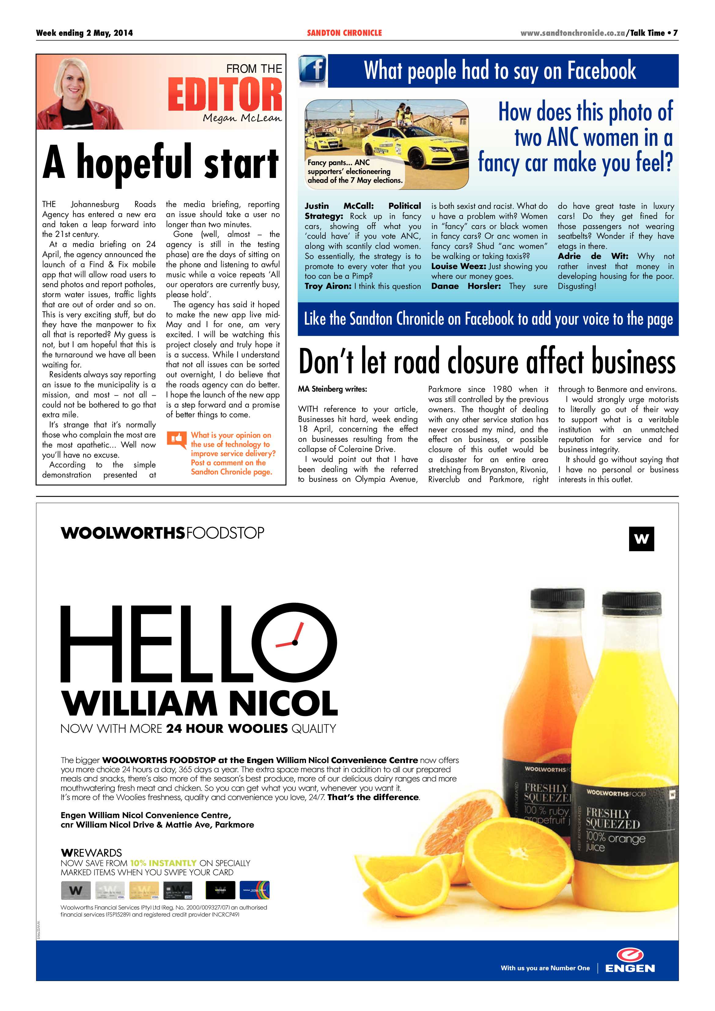 Sandton Chronicle 02 May 2014 page 7