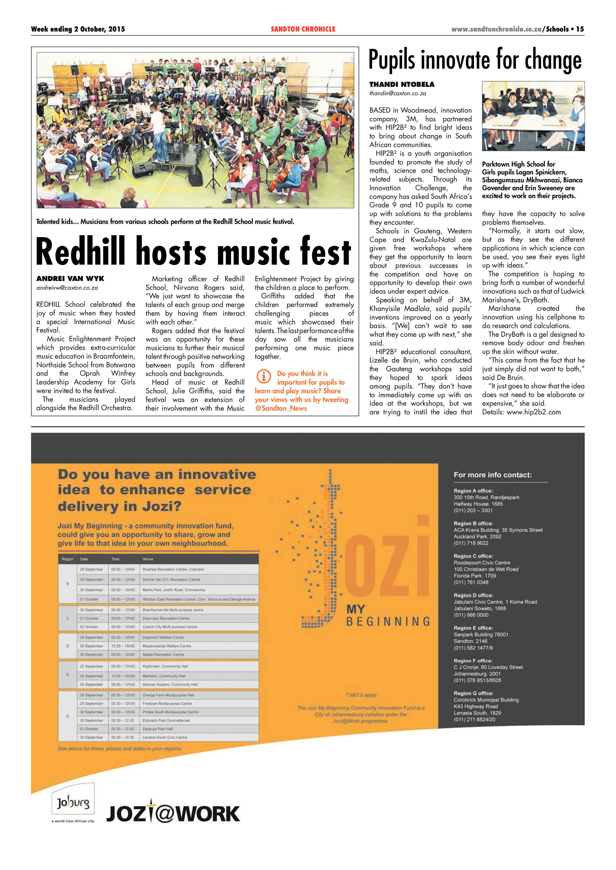 Sandton Chronicle 02 October 2015 page 15