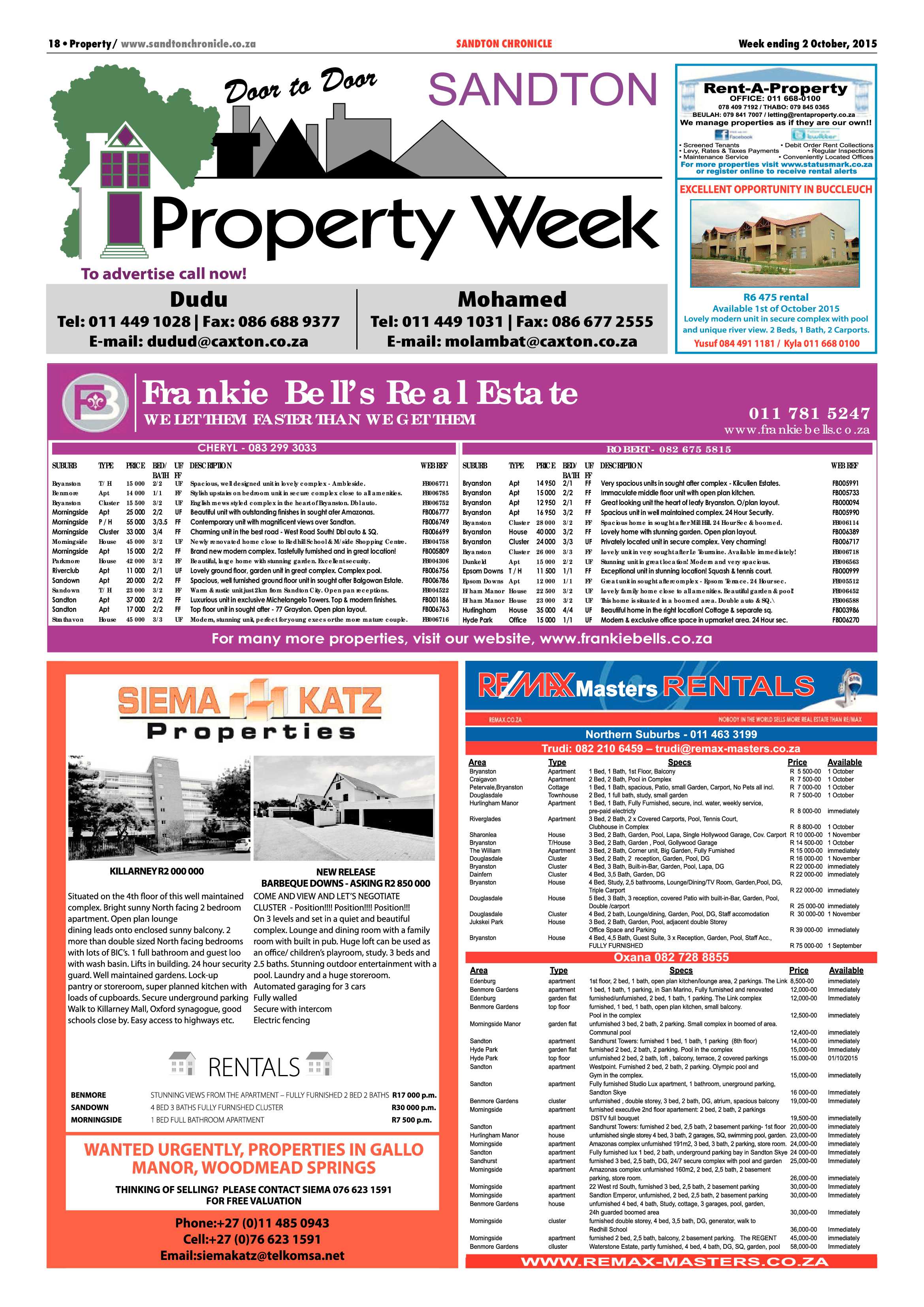 Sandton Chronicle 02 October 2015 page 18