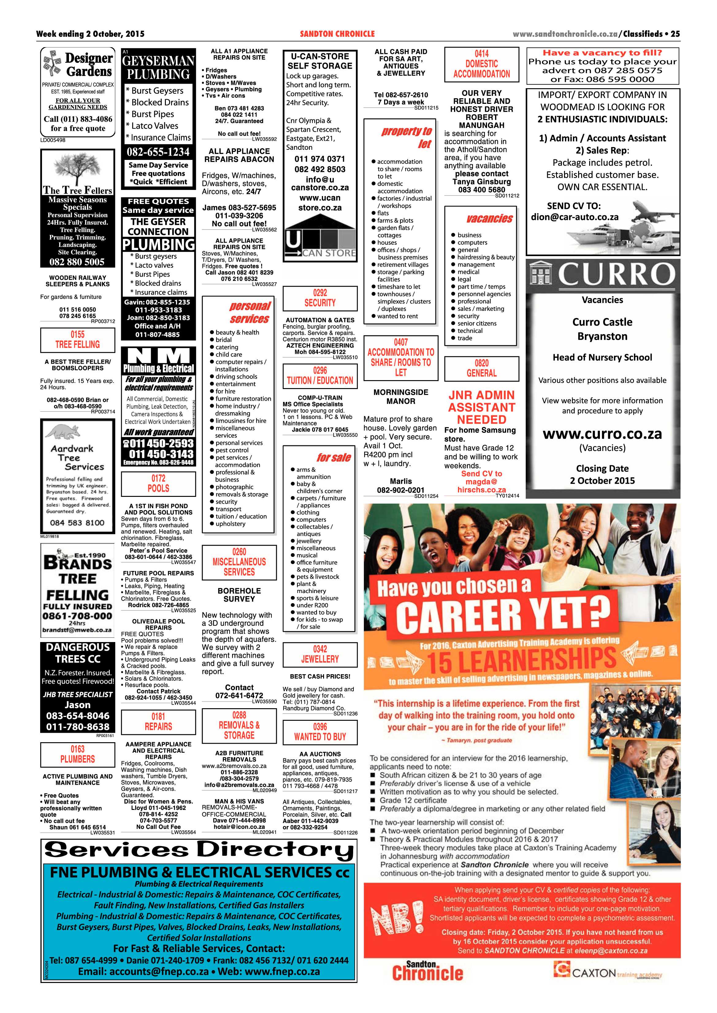 Sandton Chronicle 02 October 2015 page 25