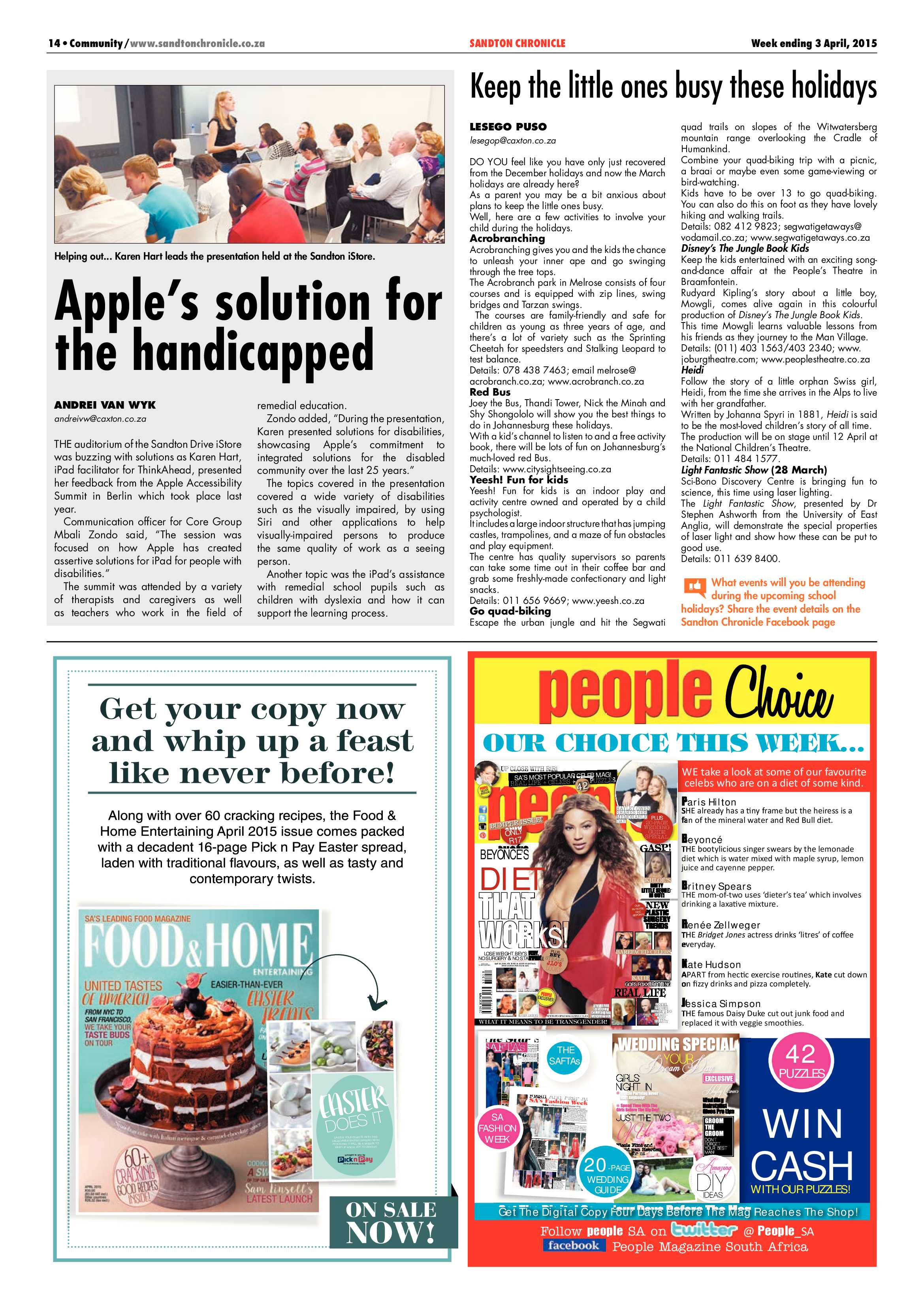 Sandton Chronicle 03 April 2015 page 22