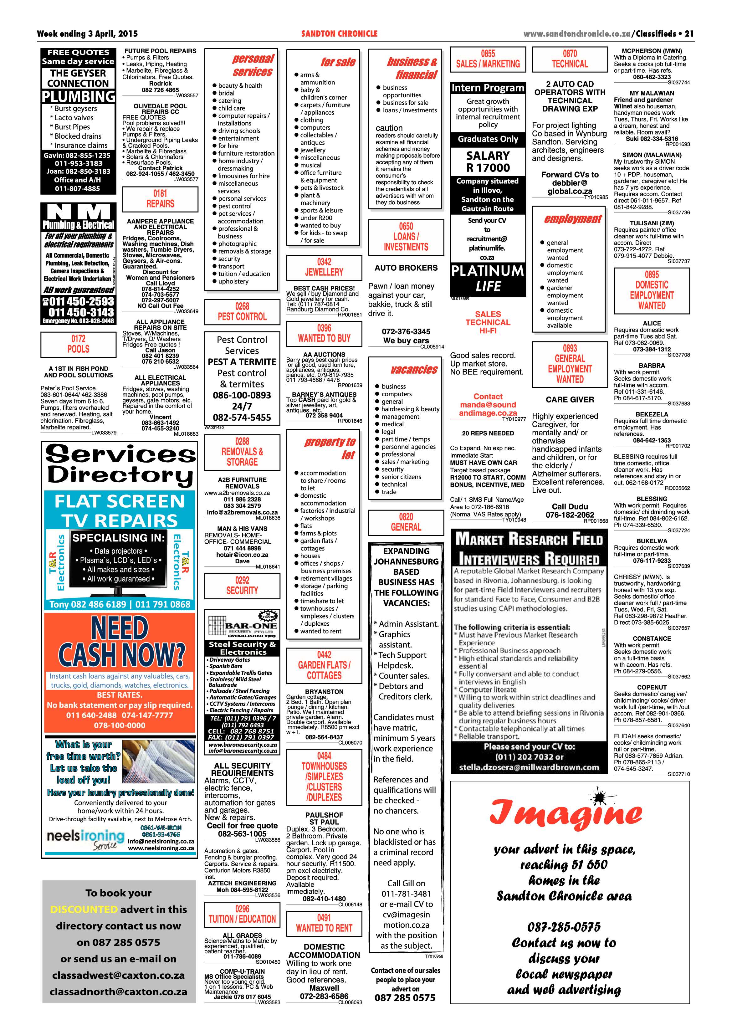 Sandton Chronicle 03 April 2015 page 29