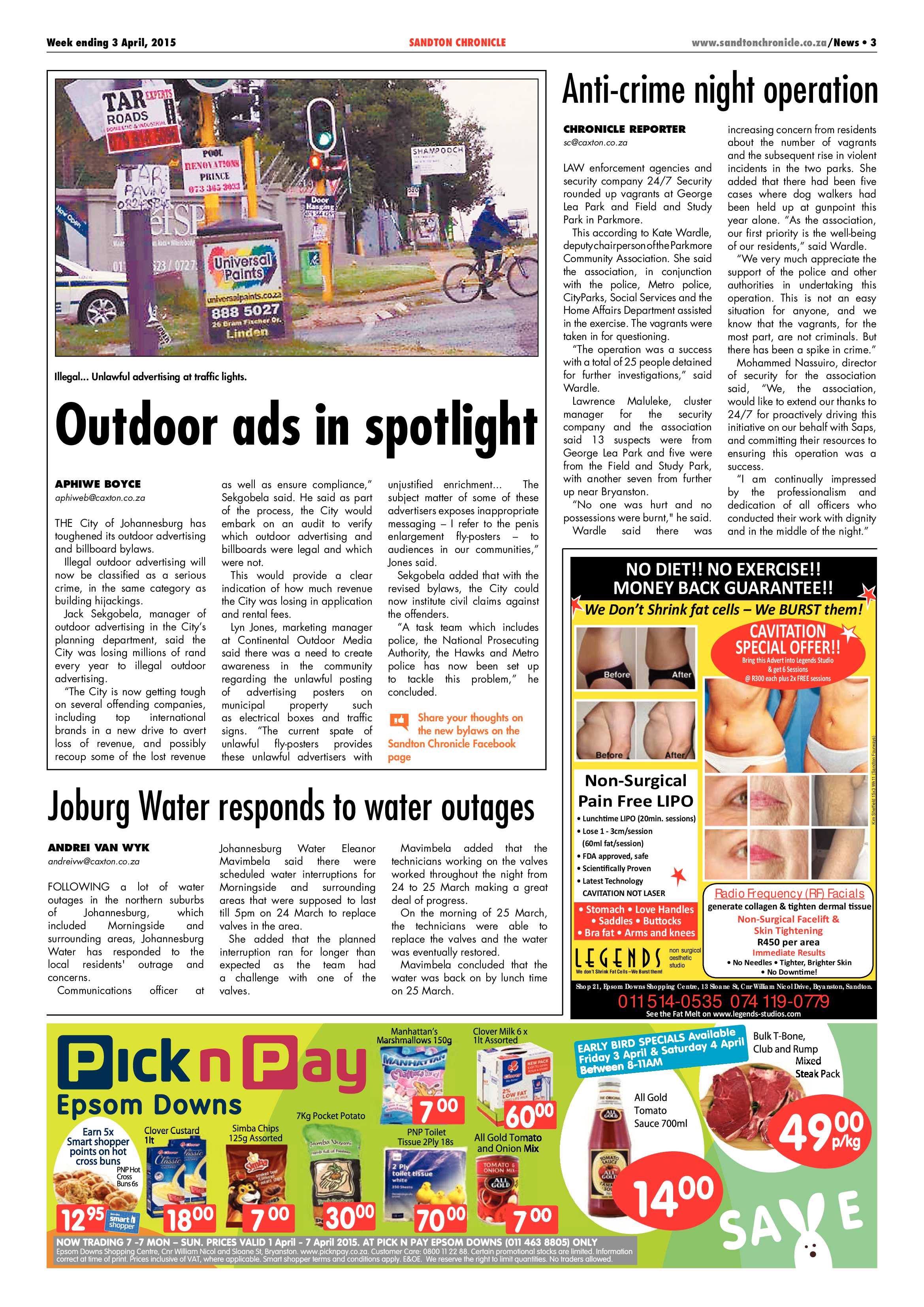 Sandton Chronicle 03 April 2015 page 3