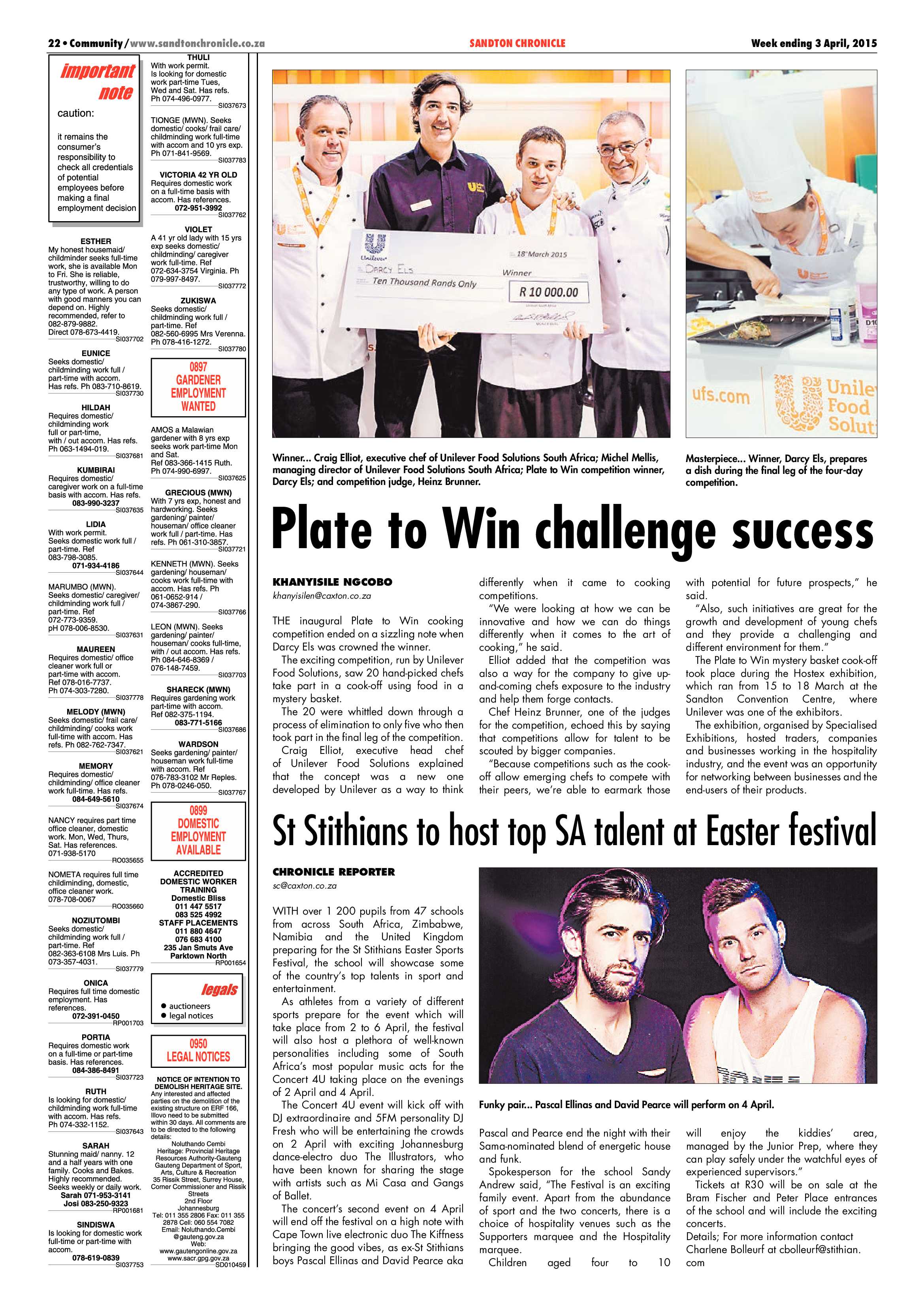Sandton Chronicle 03 April 2015 page 30