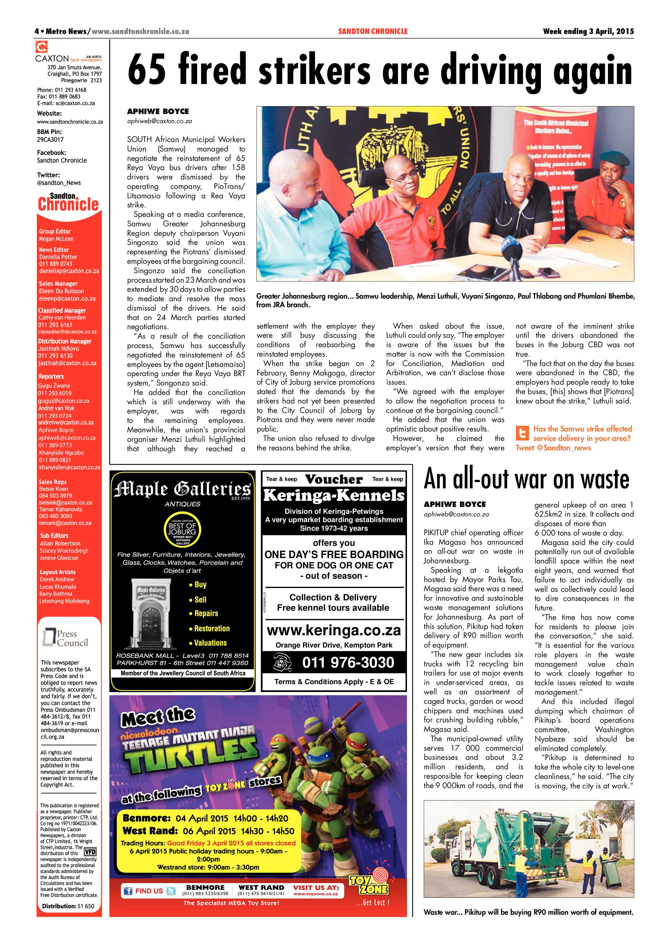 Sandton Chronicle 03 April 2015 page 4
