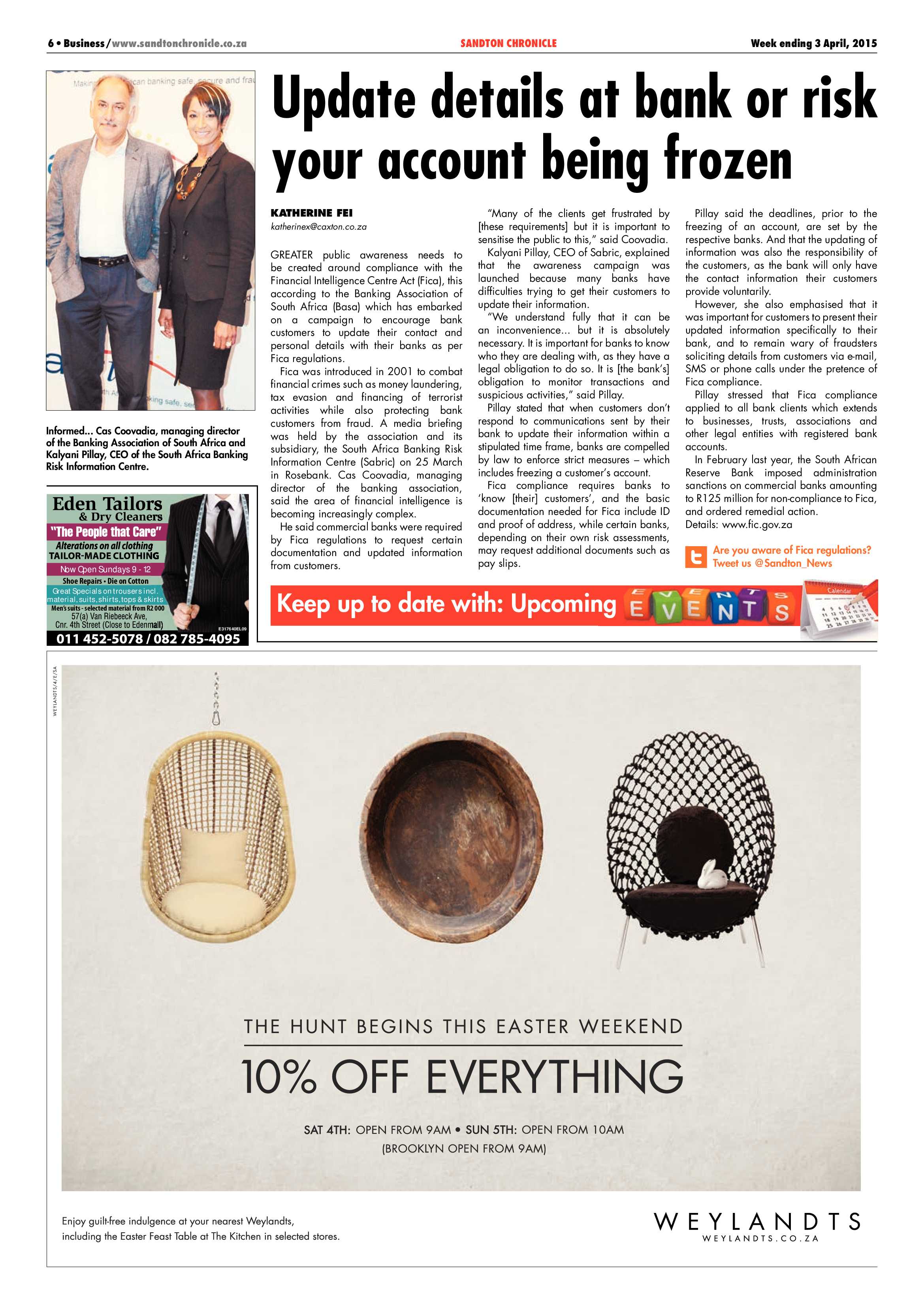 Sandton Chronicle 03 April 2015 page 6