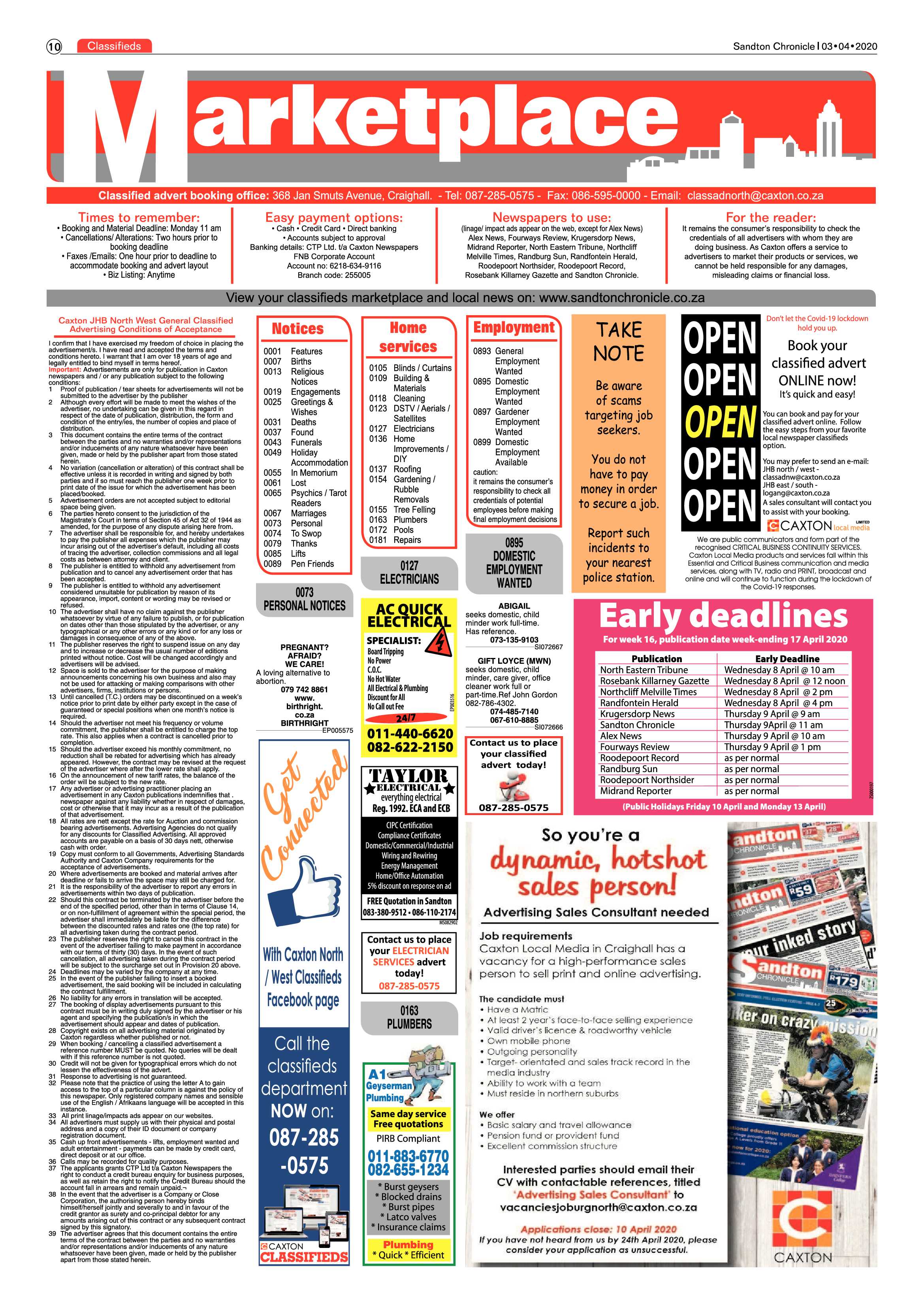 Sandton Chronicle 03 April 2020 page 10