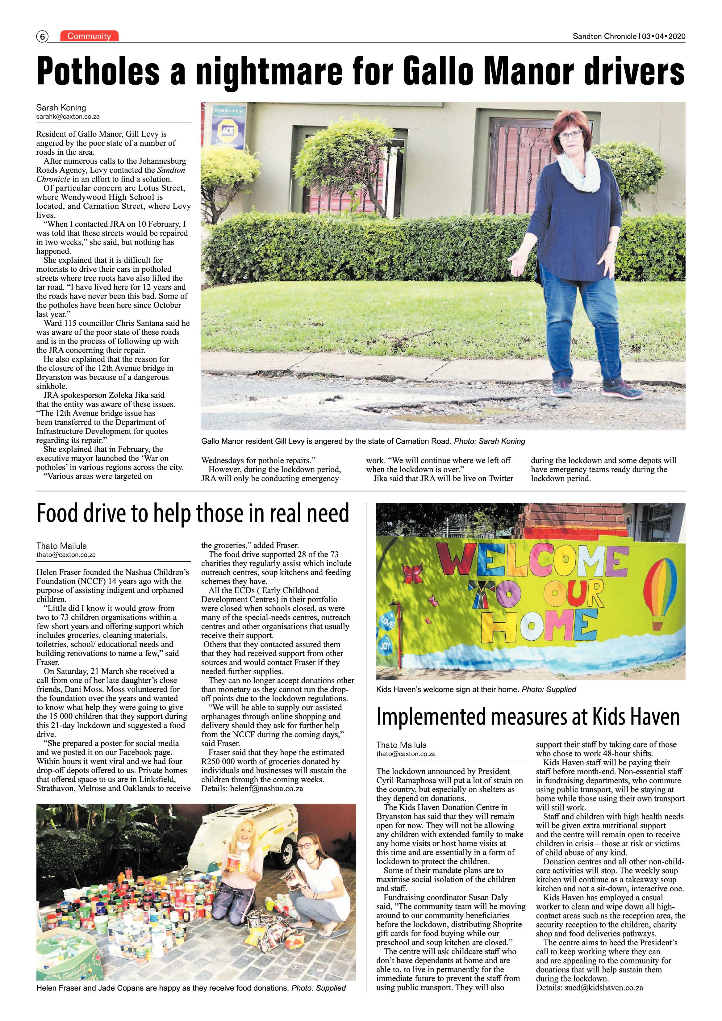 Sandton Chronicle 03 April 2020 page 6
