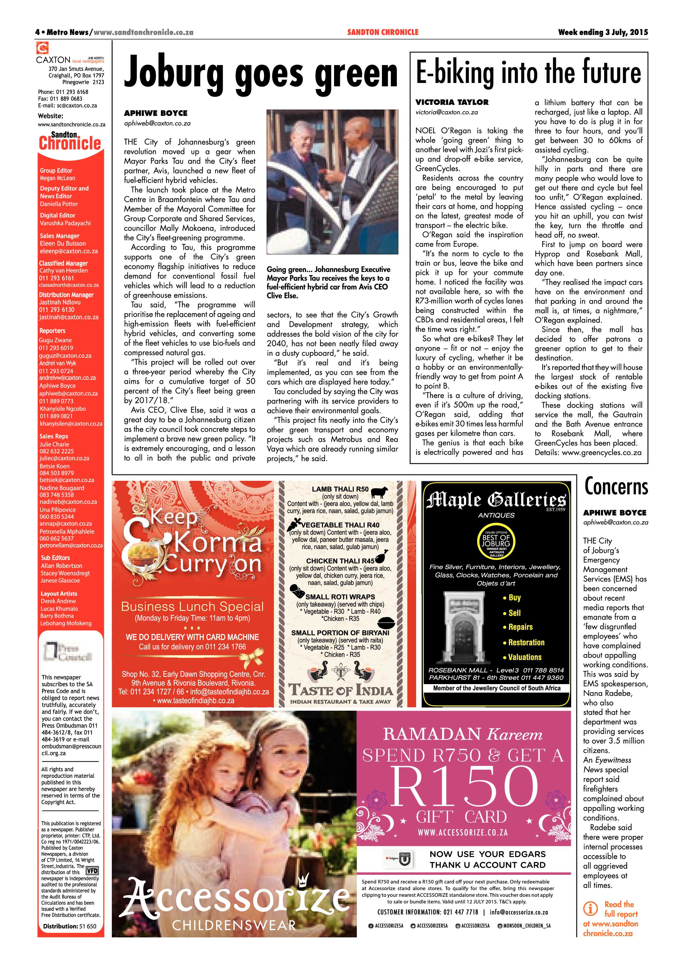 Sandton Chronicle 03 July 2015 page 4
