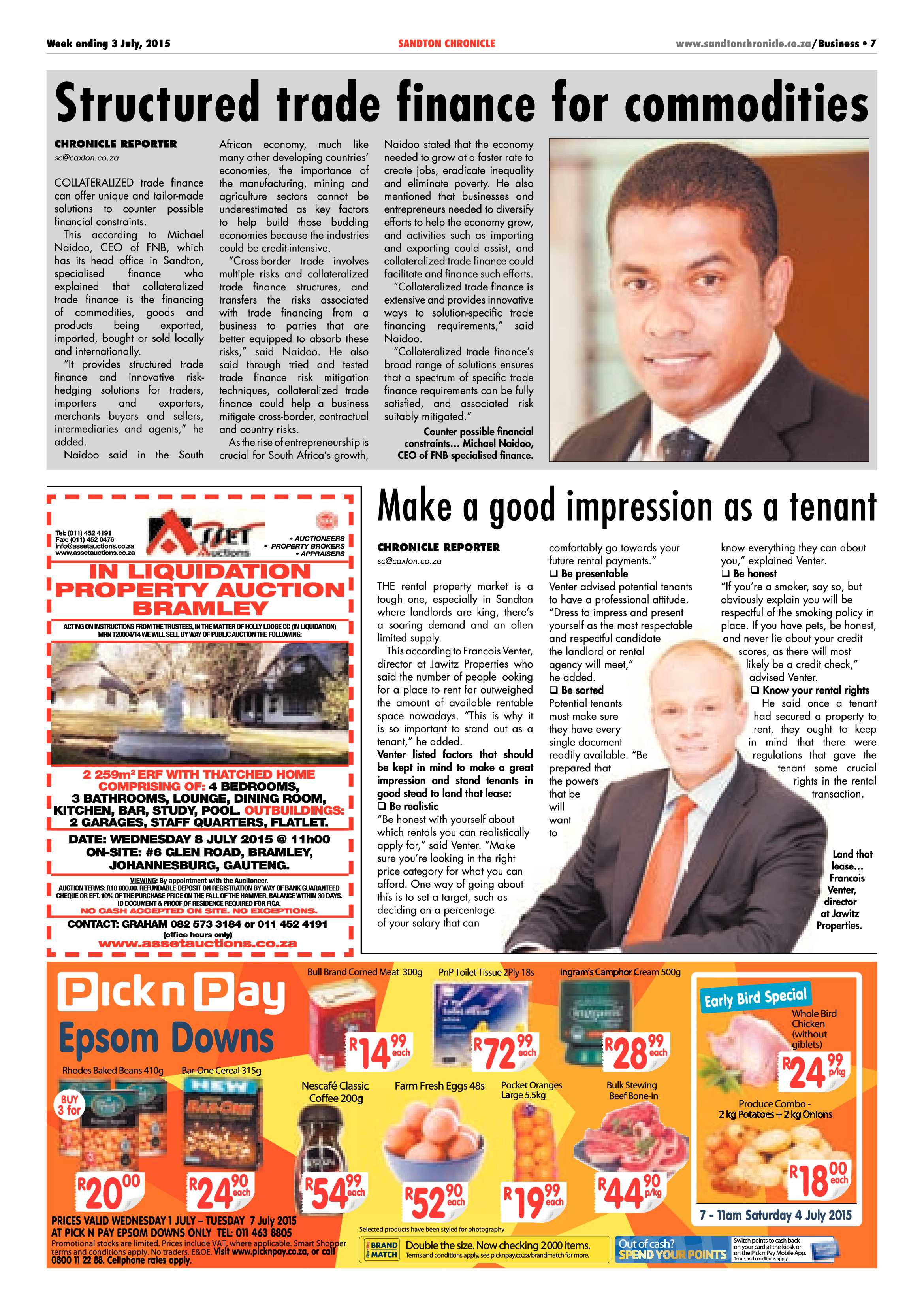 Sandton Chronicle 03 July 2015 page 7