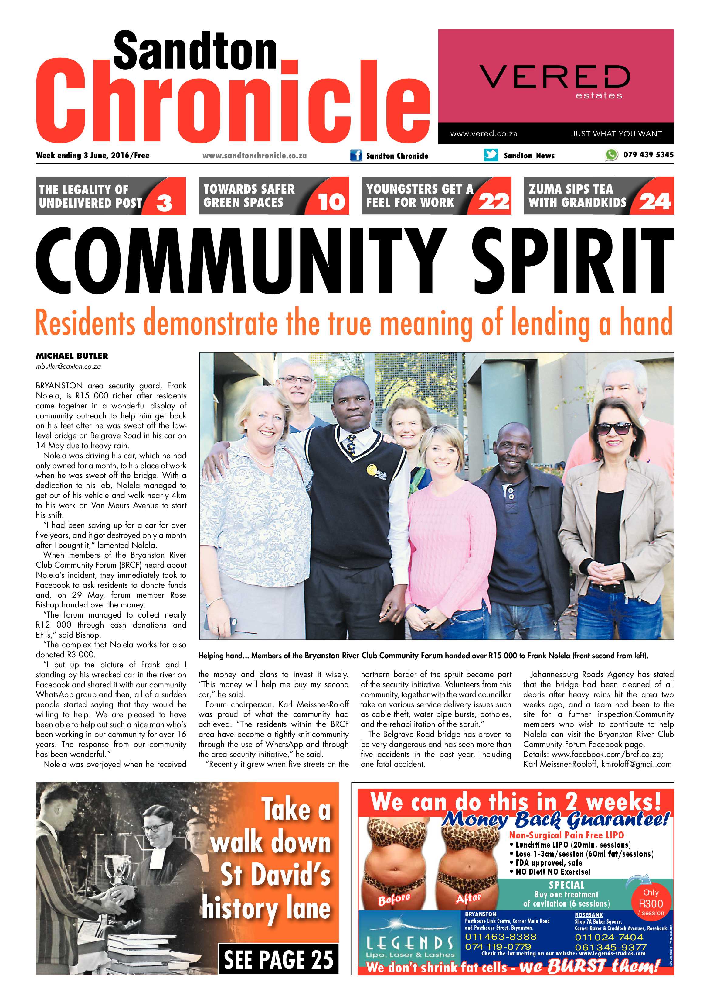 Sandton Chronicle 03 June 2016 page 1