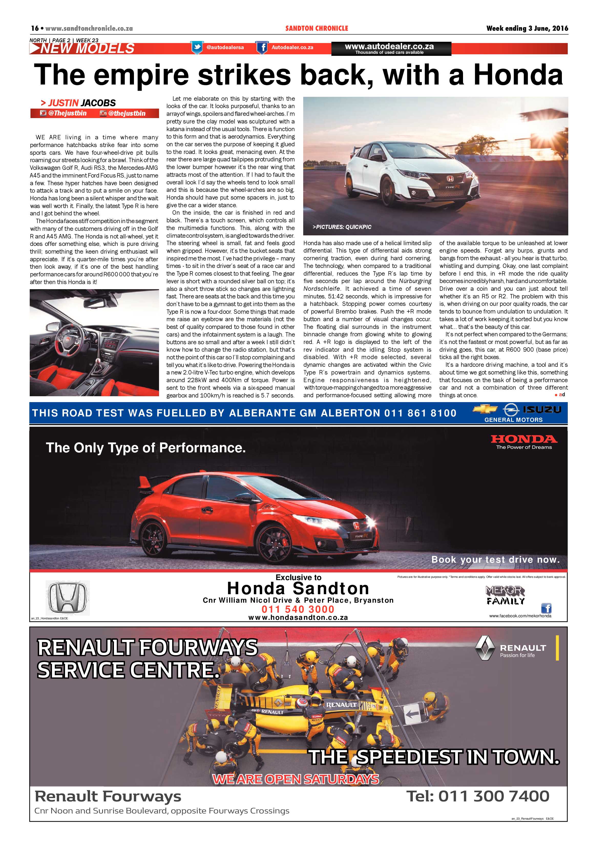 Sandton Chronicle 03 June 2016 page 16
